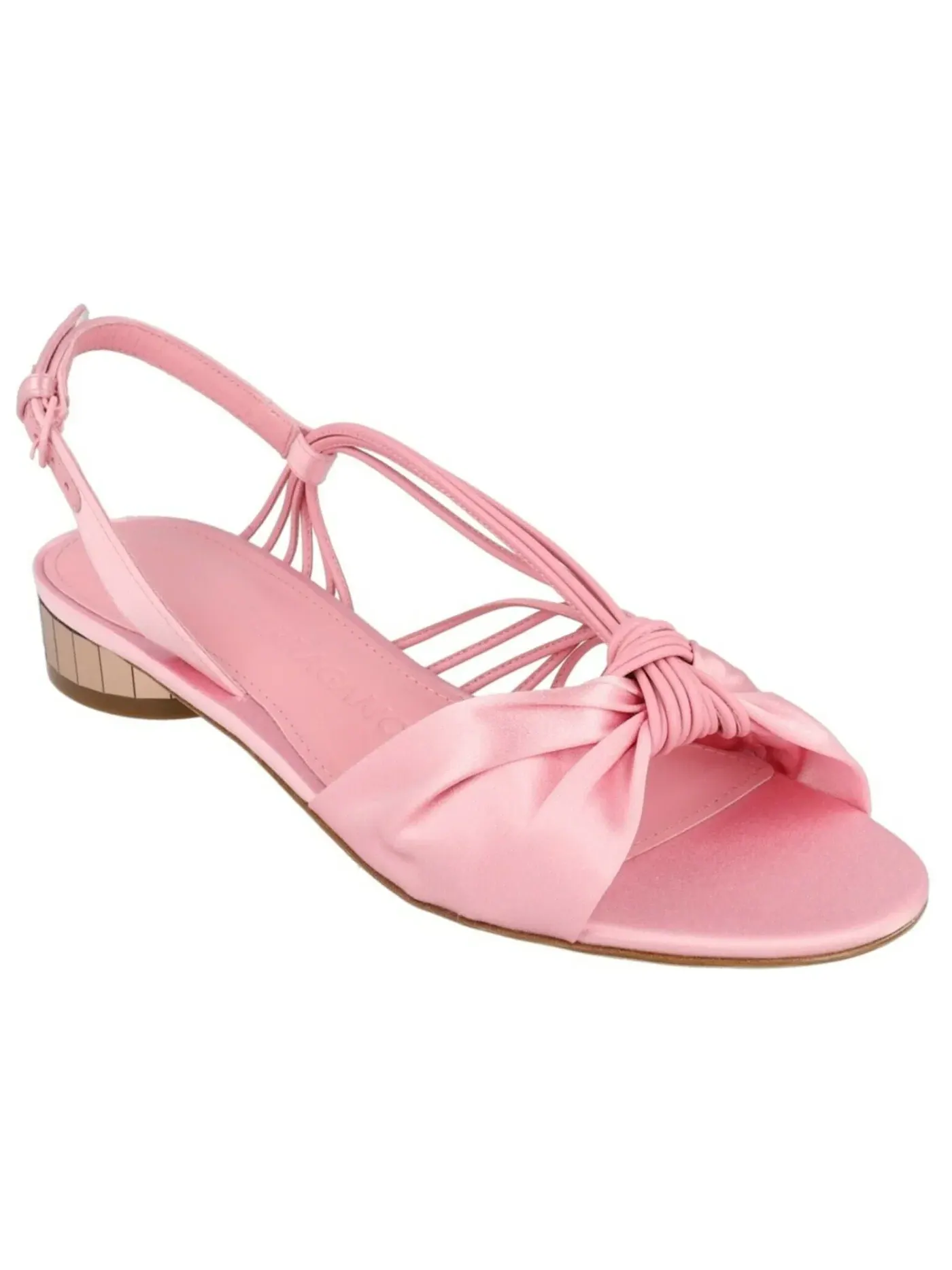 Женские босоножки на каблуке с зеркальным покрытием Ferragamo Sabina Mirrored Heeled Sandals — изображение 2 из 3, кость