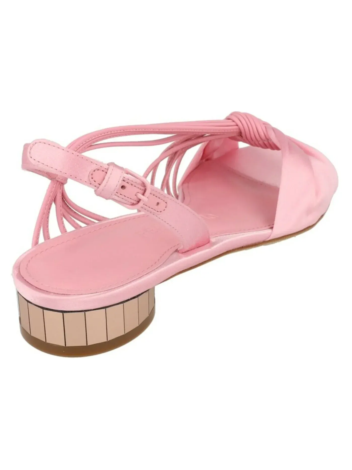 Женские босоножки на каблуке с зеркальным покрытием Ferragamo Sabina Mirrored Heeled Sandals — изображение 3 из 3, кость