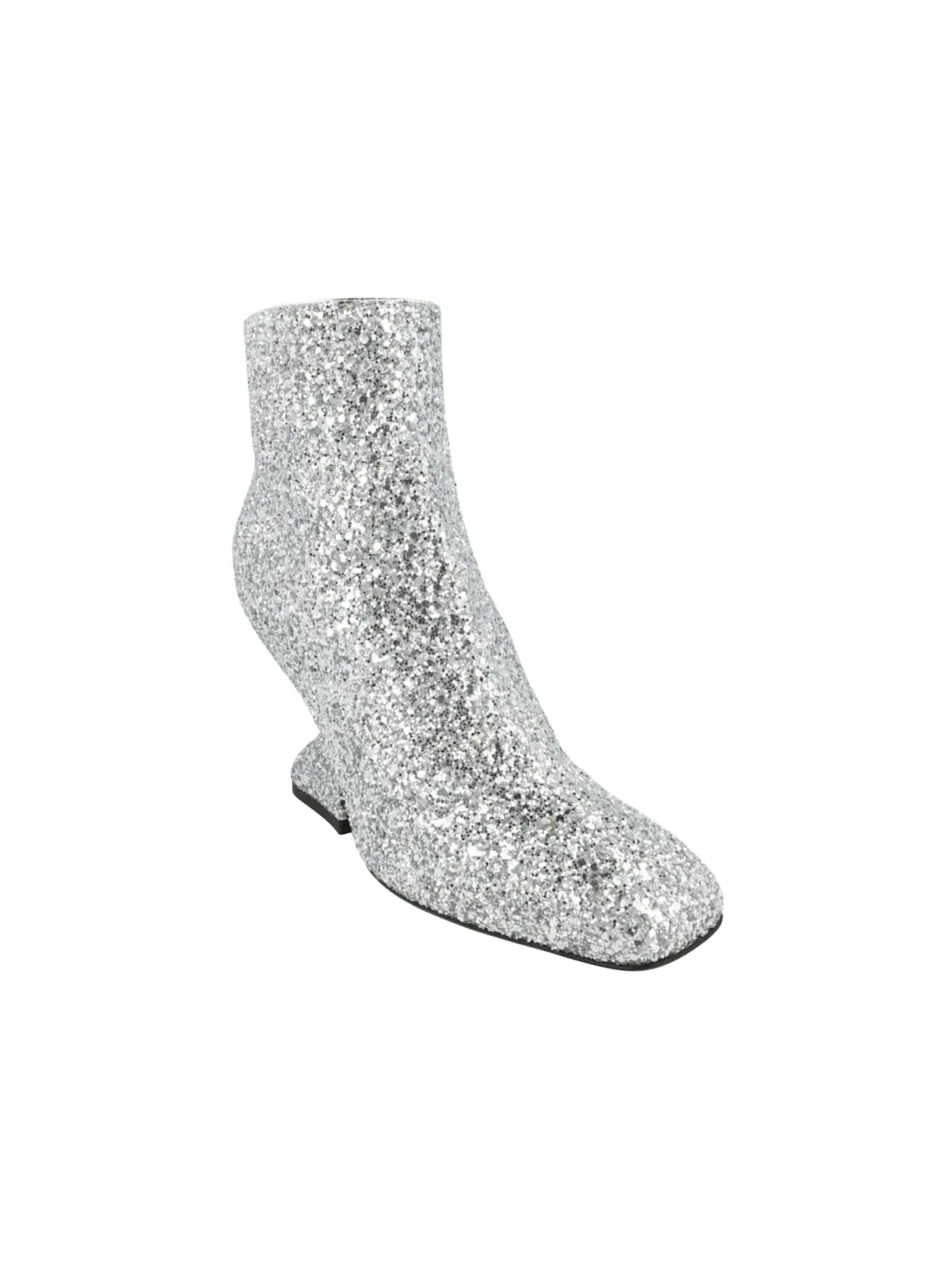 Женские ботильоны с блестками Ferragamo Sal 85 Glitter Ankle Booties Ferragamo — изображение 2 из 3, серебряный