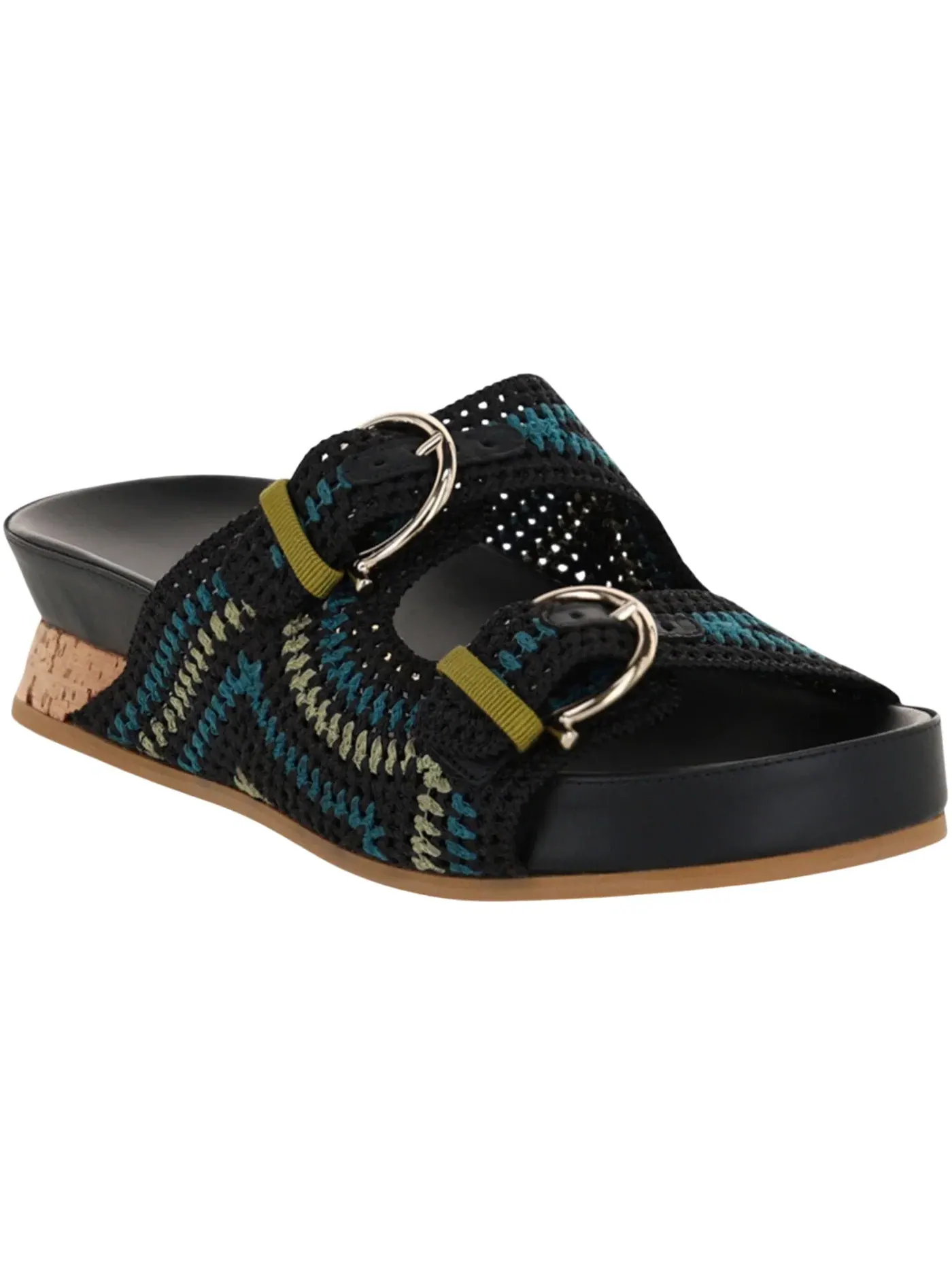 Женские сандалии с вязаным верхом Ferragamo Shaula Crochet Sandals — изображение 2 из 3, черный