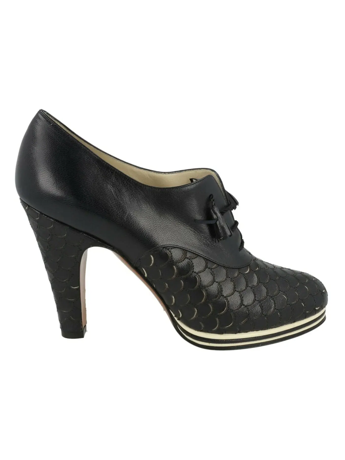 Женские туфли-лодочки с принтом Ferragamo Sirena Archive Limited Edition 1938 Pumps Ferragamo — изображение 1 из 3, ледяной