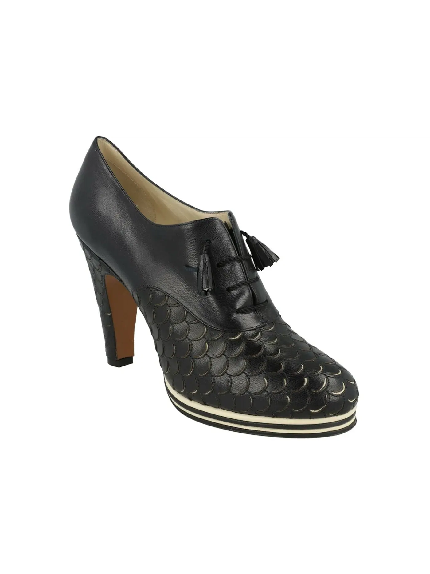 Женские туфли-лодочки с принтом Ferragamo Sirena Archive Limited Edition 1938 Pumps Ferragamo — изображение 2 из 3, ледяной