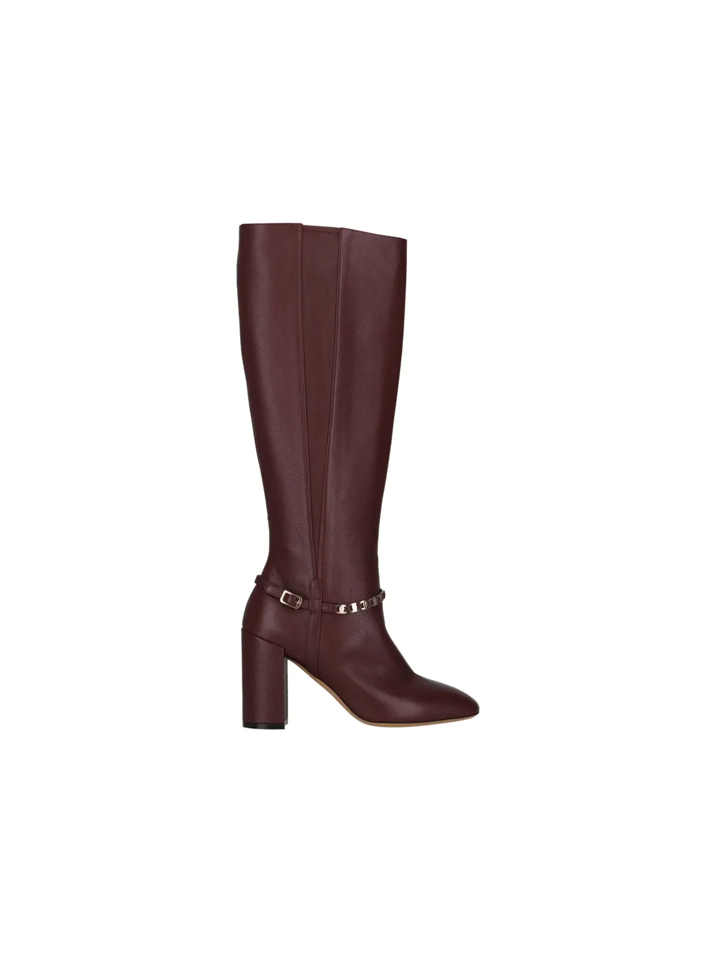 Женские сапоги-ботфорты из кожи Triba Ferragamo — изображение 1 из 3, бордовый