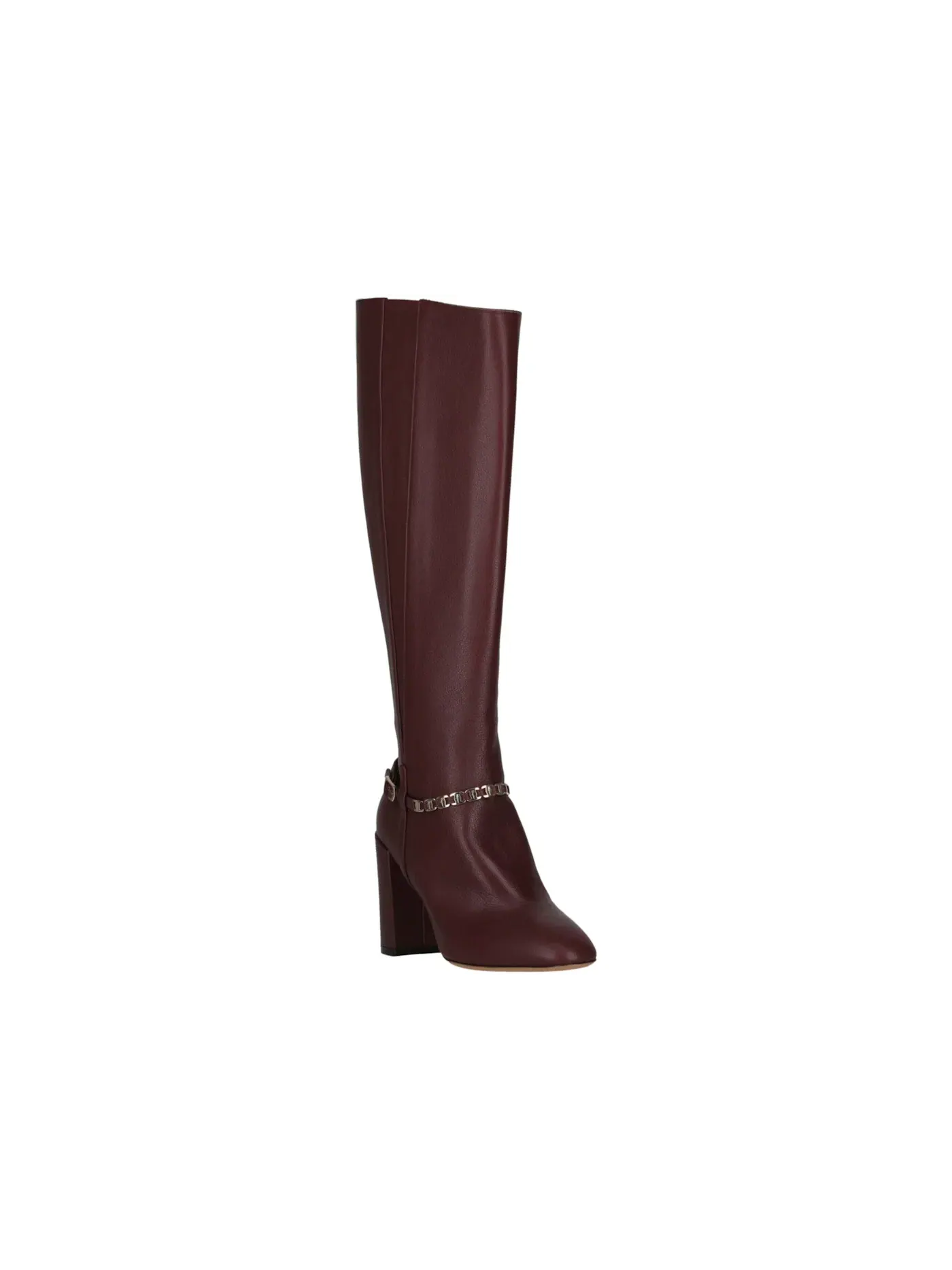 Женские сапоги-ботфорты из кожи Triba Ferragamo — изображение 2 из 3, бордовый