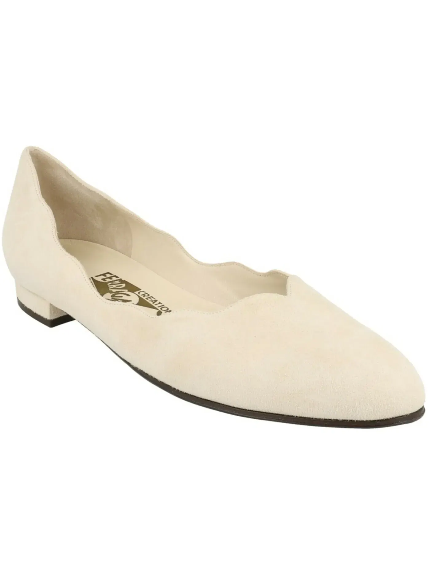 Женские балетки из замши Turchina Archive Limited Edition Ferragamo — изображение 2 из 3, белый
