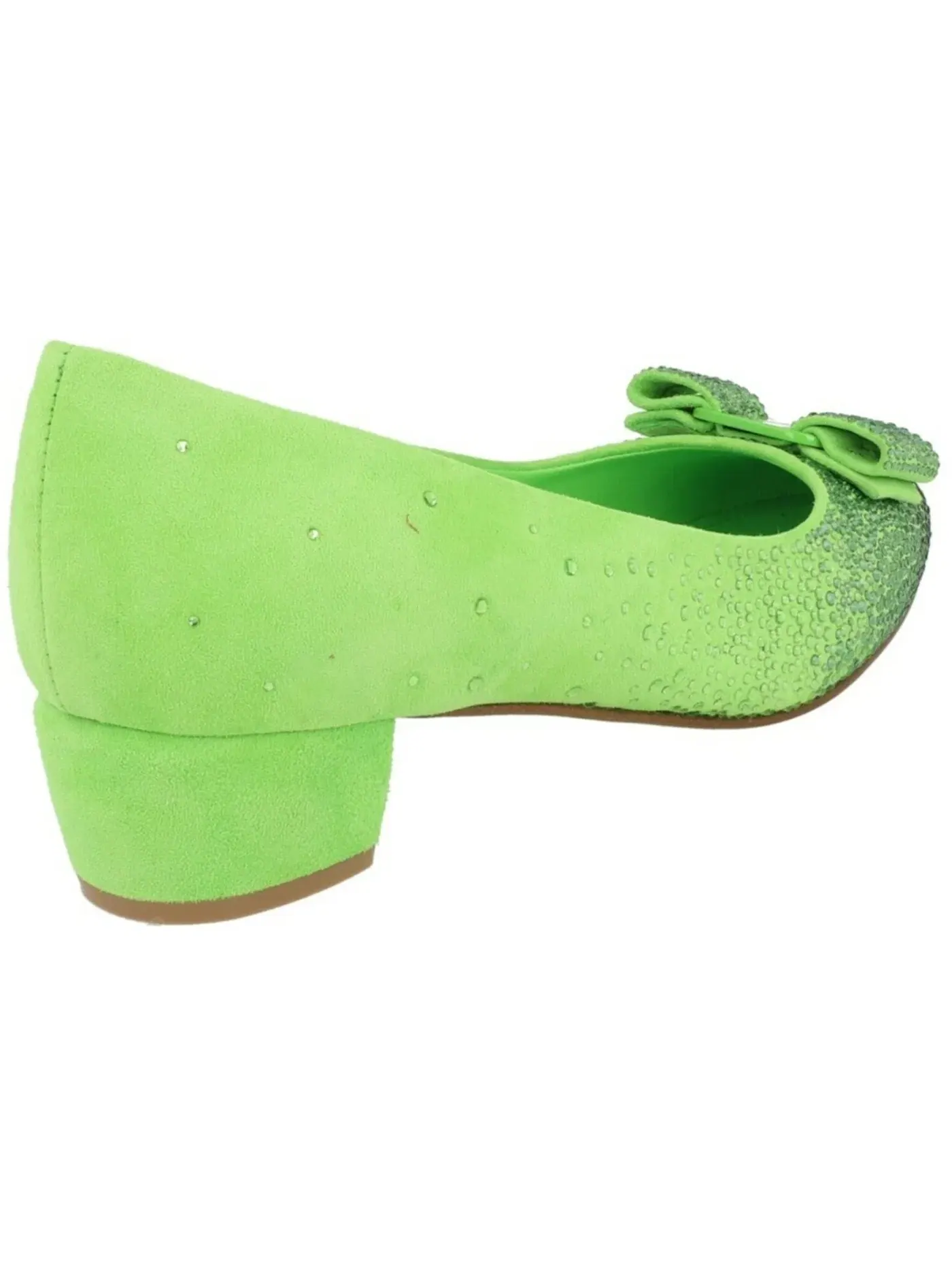 Женские туфли на каблуке с кристаллами Ferragamo Vara Bow — изображение 3 из 3, светлый зеленый