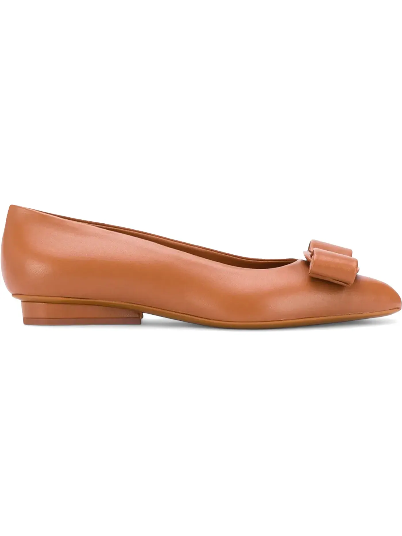 Женские балетки с бантом Ferragamo Vara Bow Flat Pumps — изображение 1 из 1, коричневый