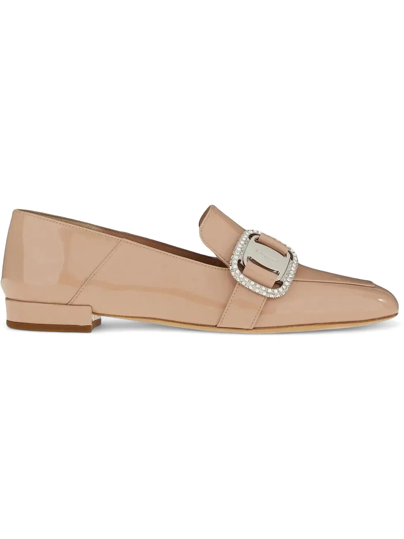 Женские лоферы Vara из лакированной кожи с цепочкой Ferragamo — изображение 1 из 1, бежевый хаки
