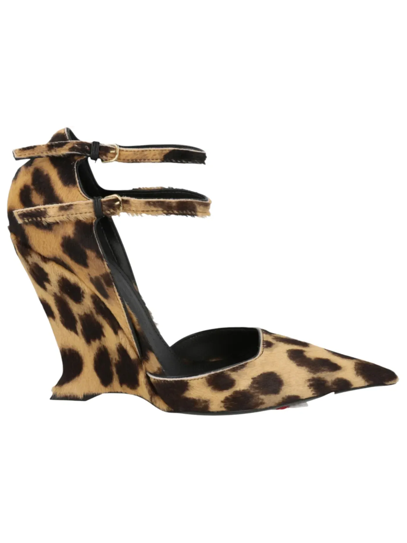 Женские босоножки на танкетке с принтом Ferragamo Vidya Suede Leopard Print Wedges — изображение 1 из 3, коричневый