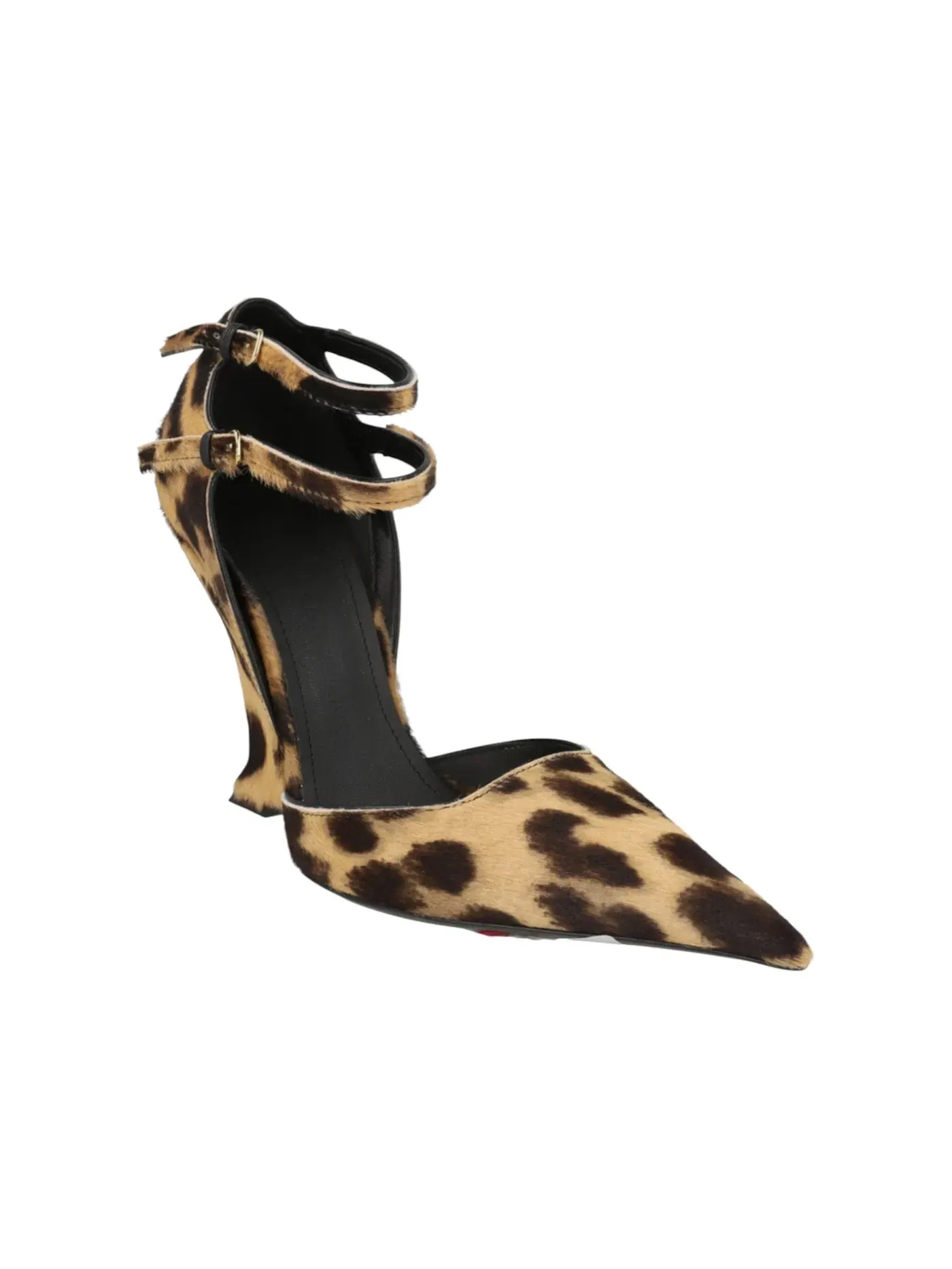Женские босоножки на танкетке с принтом Ferragamo Vidya Suede Leopard Print Wedges — изображение 2 из 3, коричневый