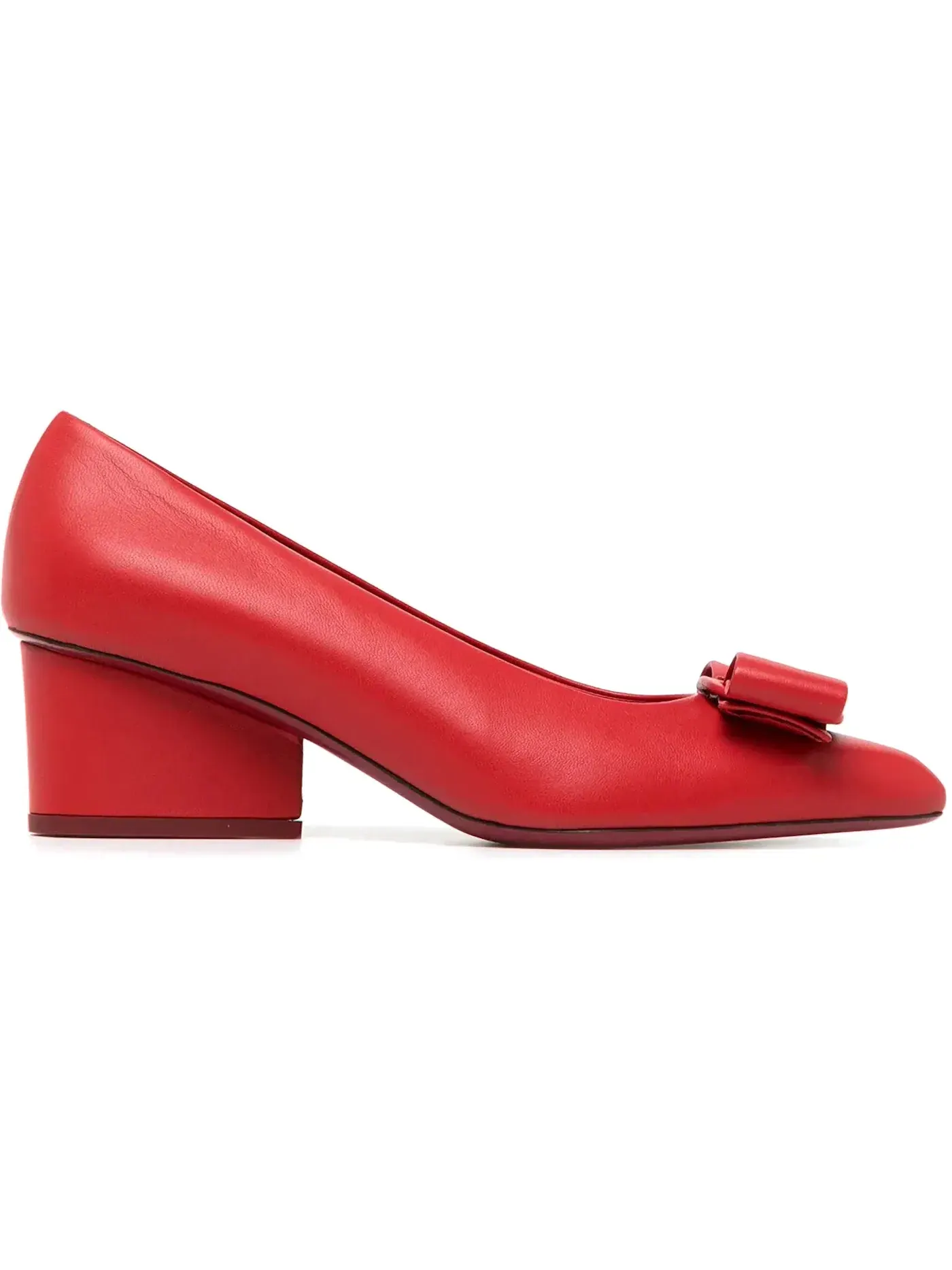 Женские туфли-лодочки на каблуке с бантом Ferragamo Viva 55 Bow Pumps — изображение 1 из 1, красный