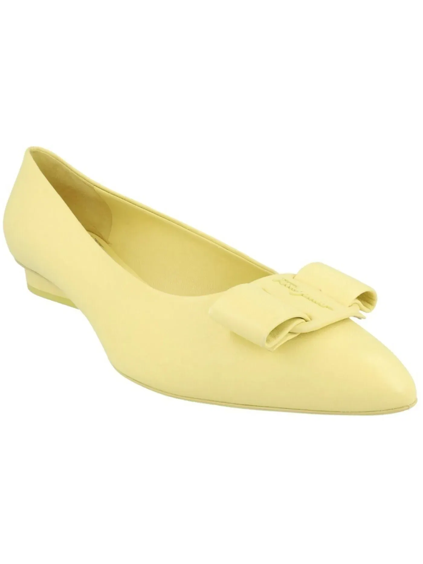 Женские балетки с бантом Ferragamo Viva Bow Ballet Flats — изображение 2 из 3, светлый желтый