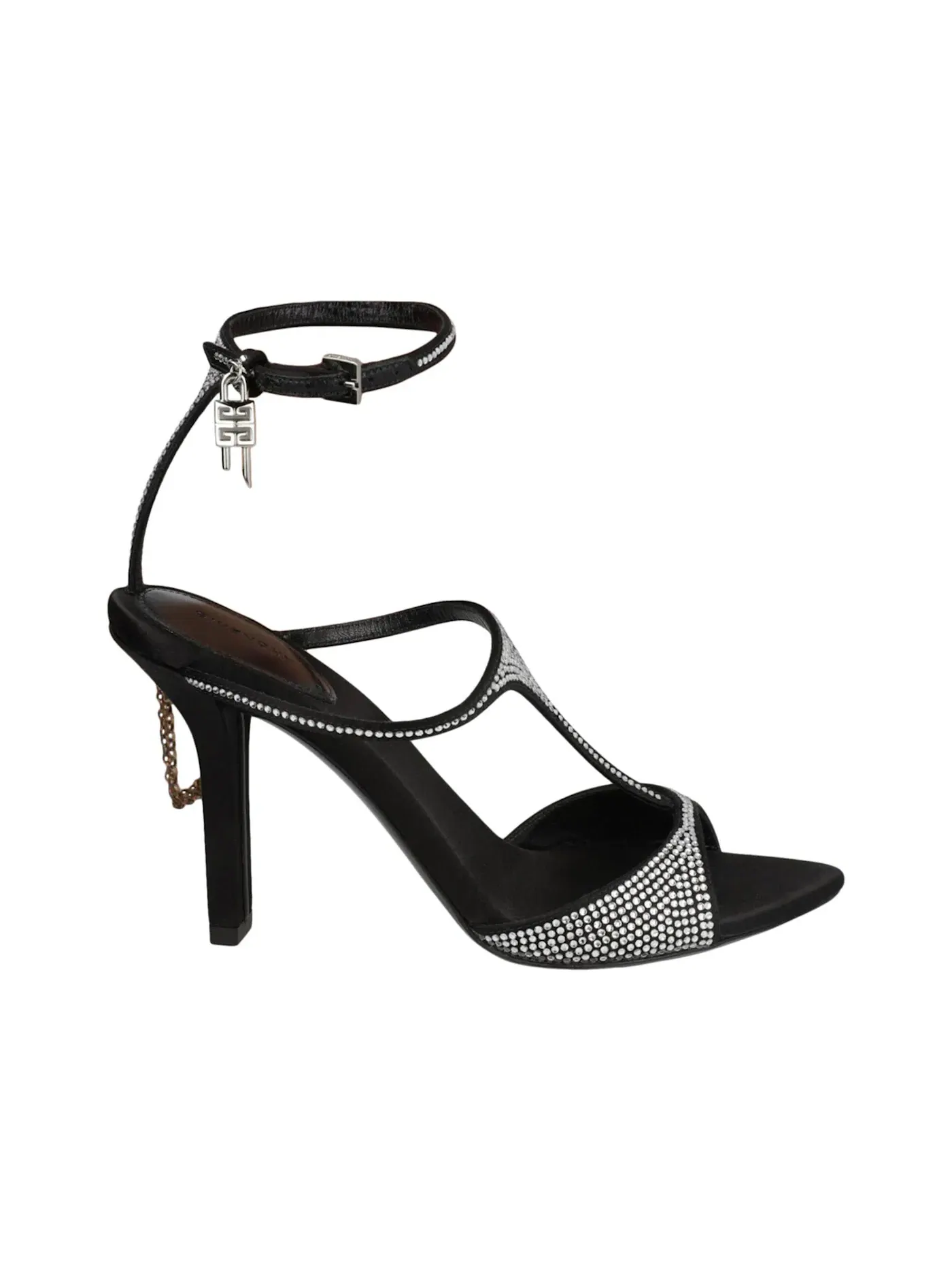 Женские босоножки на каблуке с ремешками Givenchy G-Lock High Heel Sandals — изображение 1 из 3, серебряный