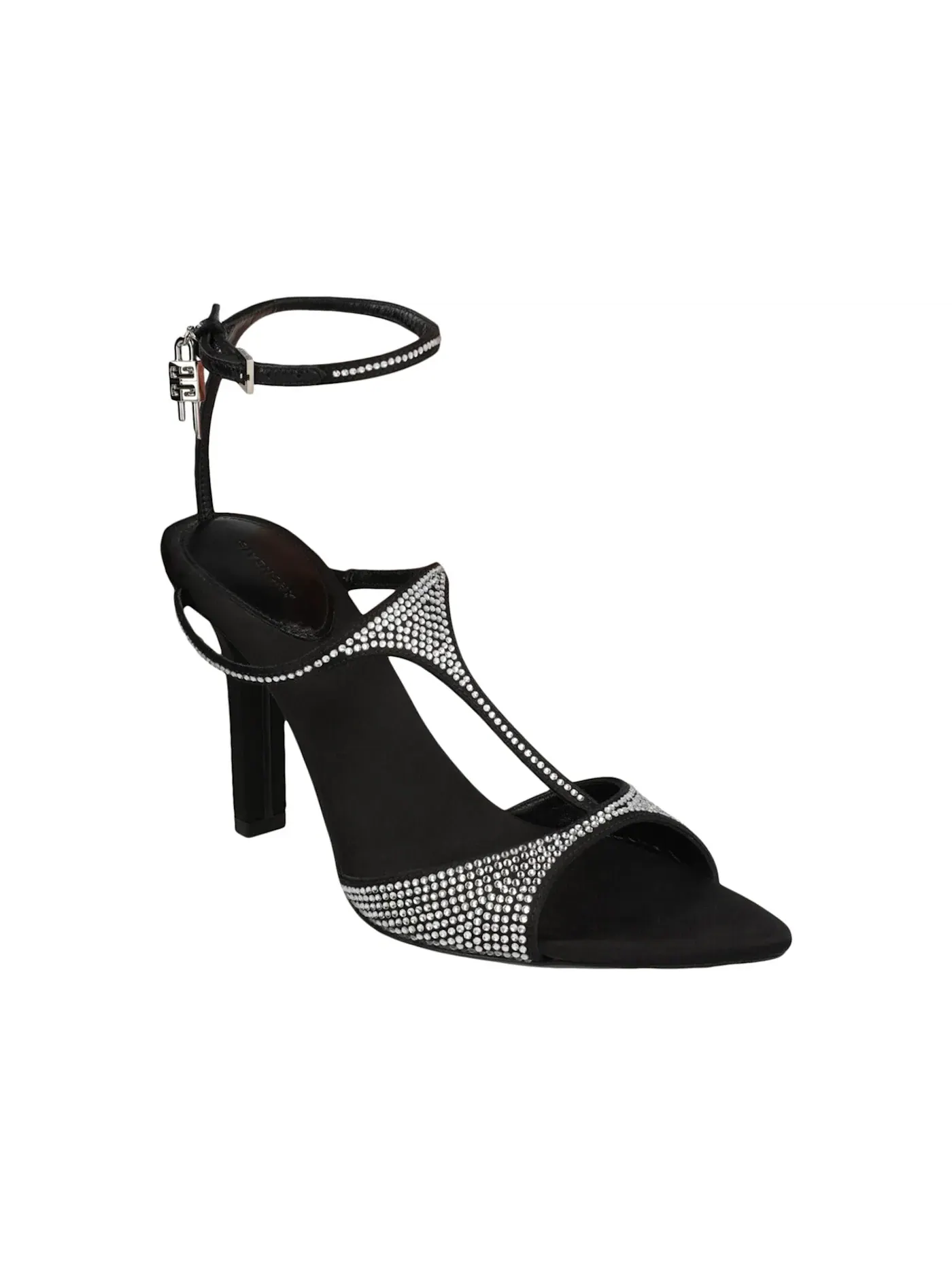 Женские босоножки на каблуке с ремешками Givenchy G-Lock High Heel Sandals — изображение 2 из 3, серебряный