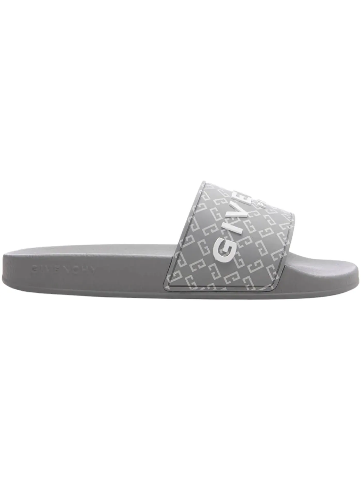 Мужские шлепанцы с логотипом Givenchy Monogram Logo Slides — изображение 1 из 1, серый/белый