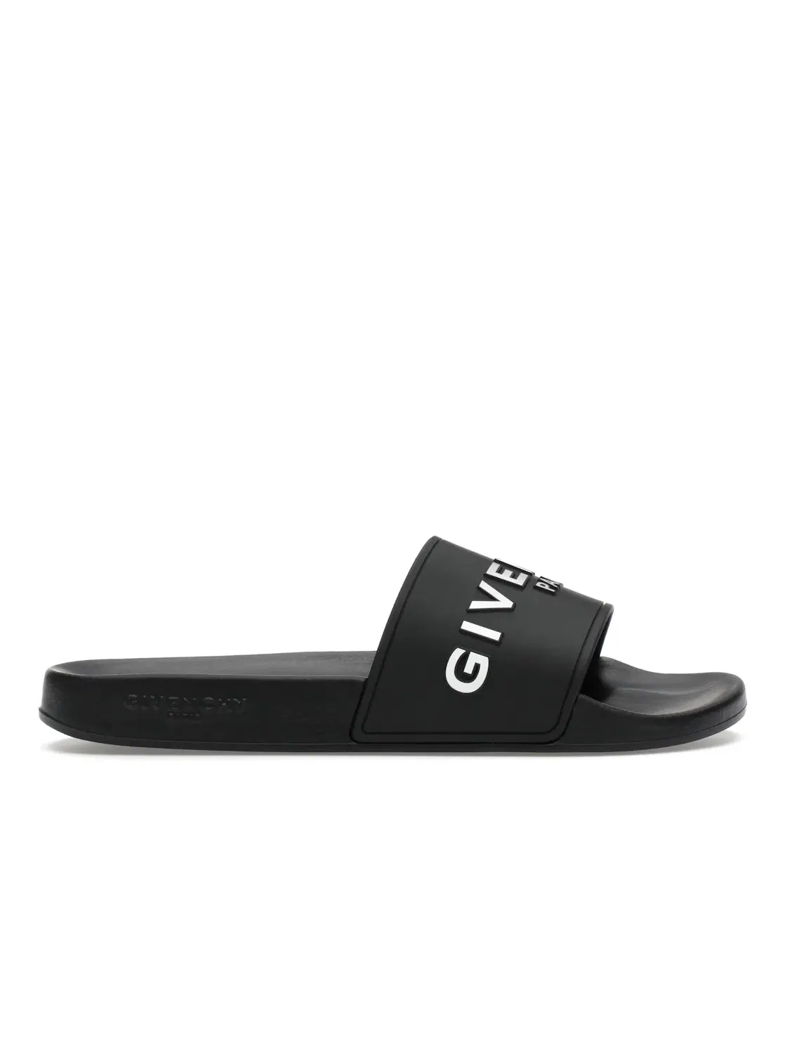 Мужские сандалии-слайды с принтом Givenchy Paris Flat Sandals — изображение 1 из 4, черный/белый