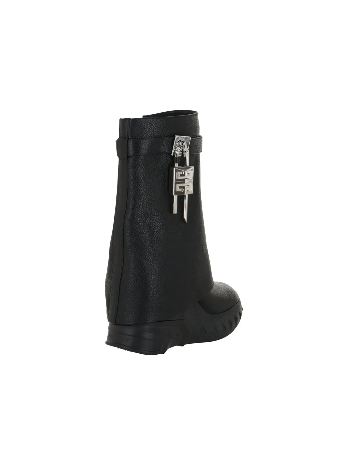Женские ботильоны с принтом под кожу крокодила Givenchy Shark Lock Biker Ankle Boots — изображение 3 из 3, черный
