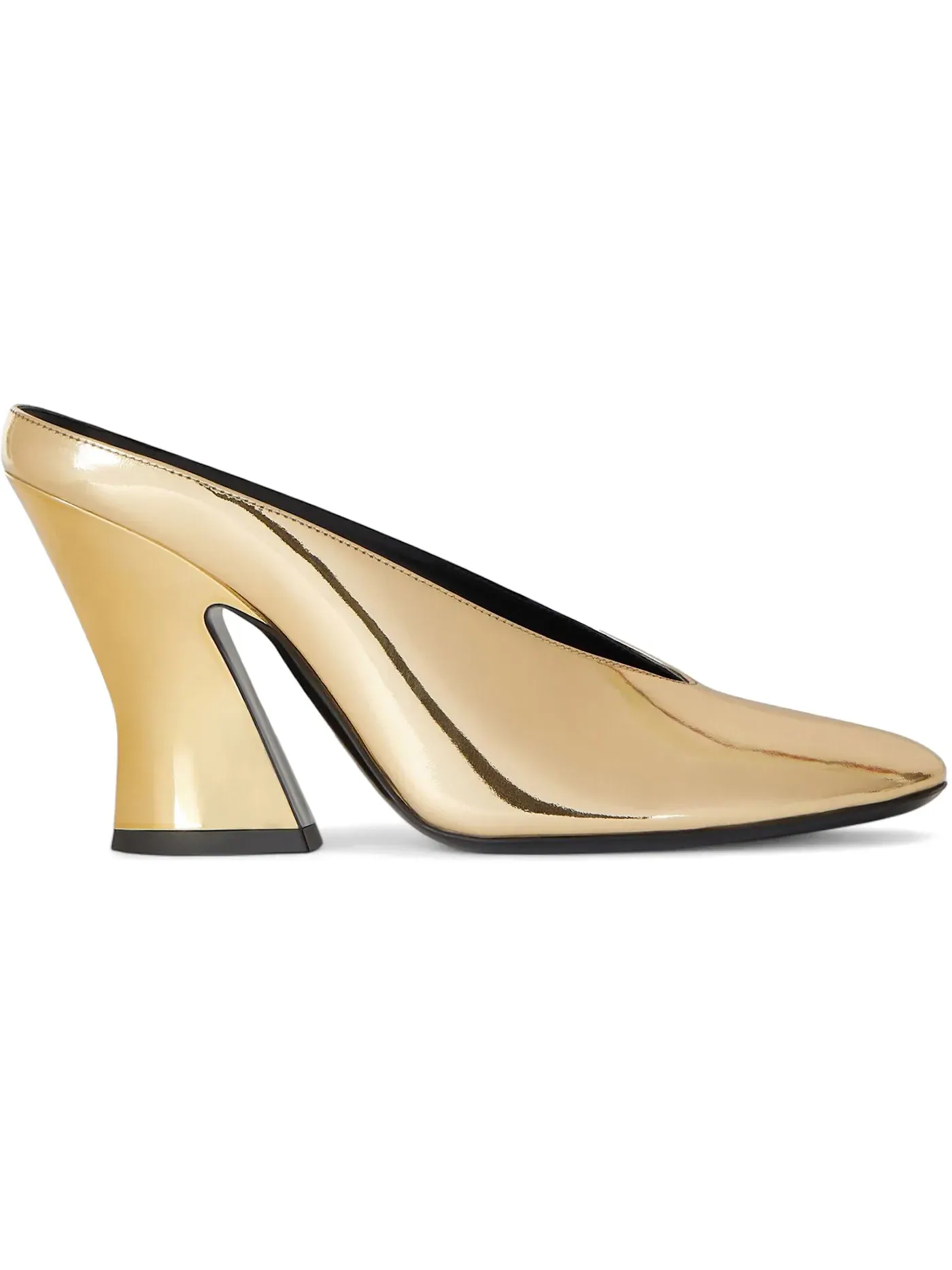 Женские босоножки на каблуке Givenchy Shark Sculpted Mule 95mm Heel — изображение 1 из 1, золотистый