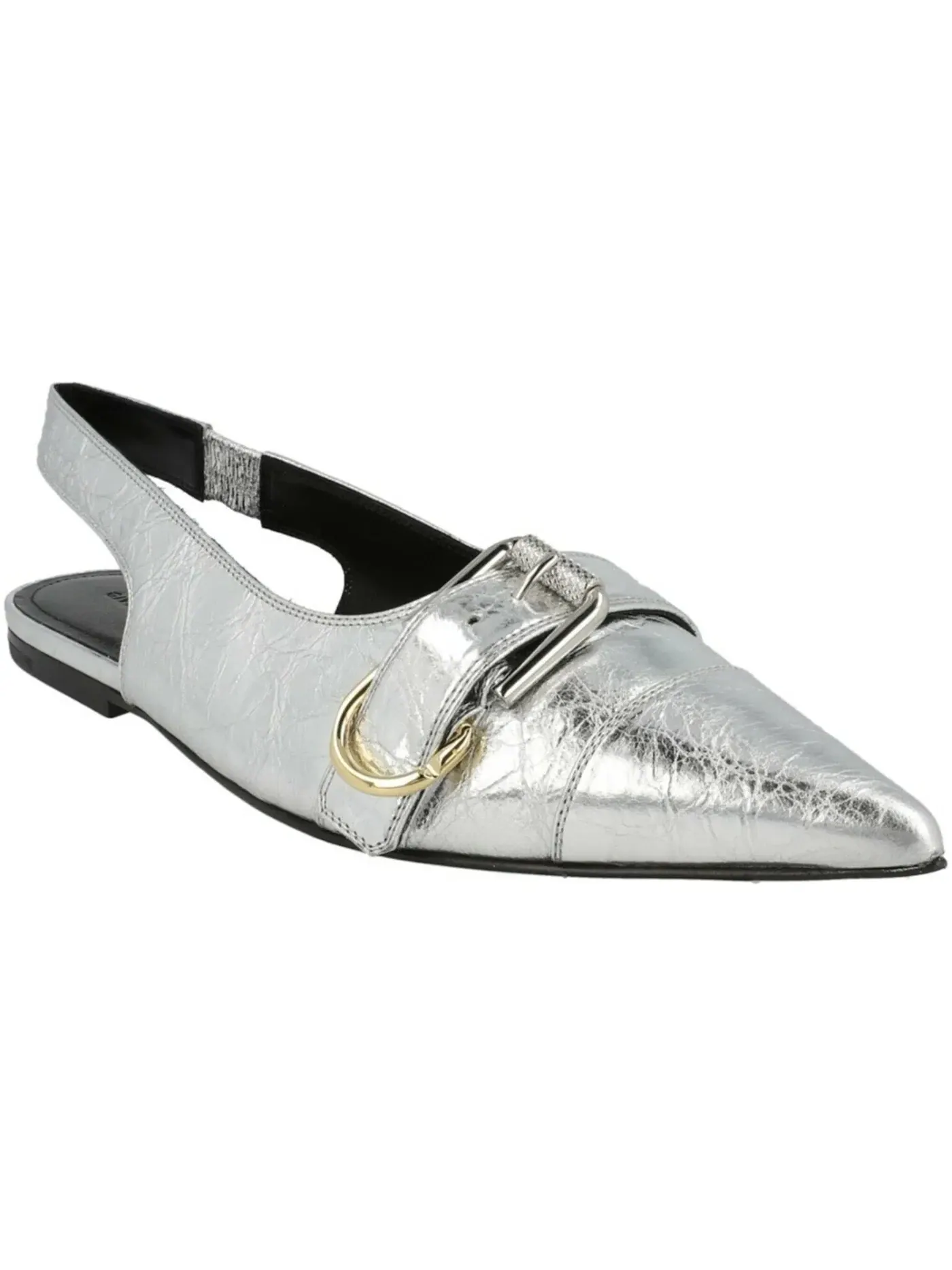 Женские балетки Givenchy Voyou Slingback Flats — изображение 2 из 3, серебряный