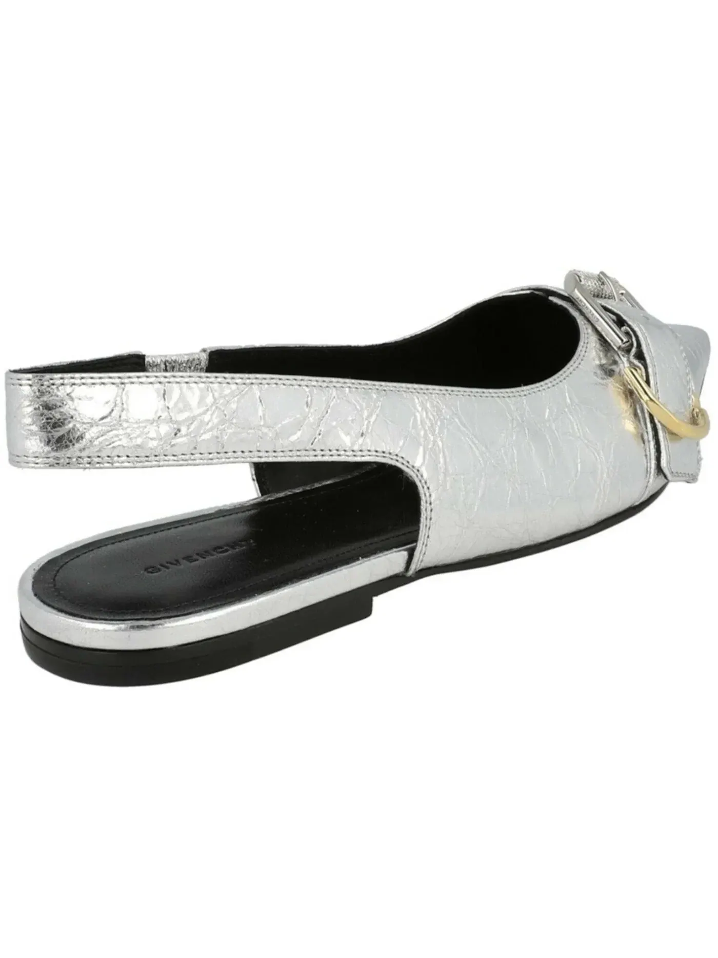 Женские балетки Givenchy Voyou Slingback Flats — изображение 3 из 3, серебряный