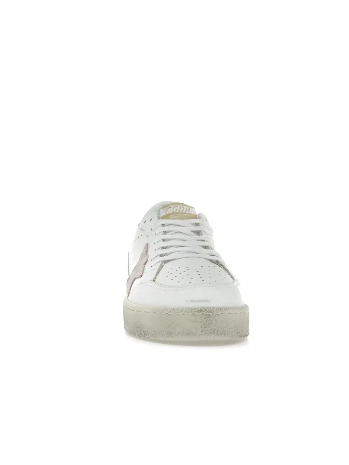 Женские кеды с перфорированным носком Golden Goose Ball Star 2 — изображение 2 из 4, белый/розовый