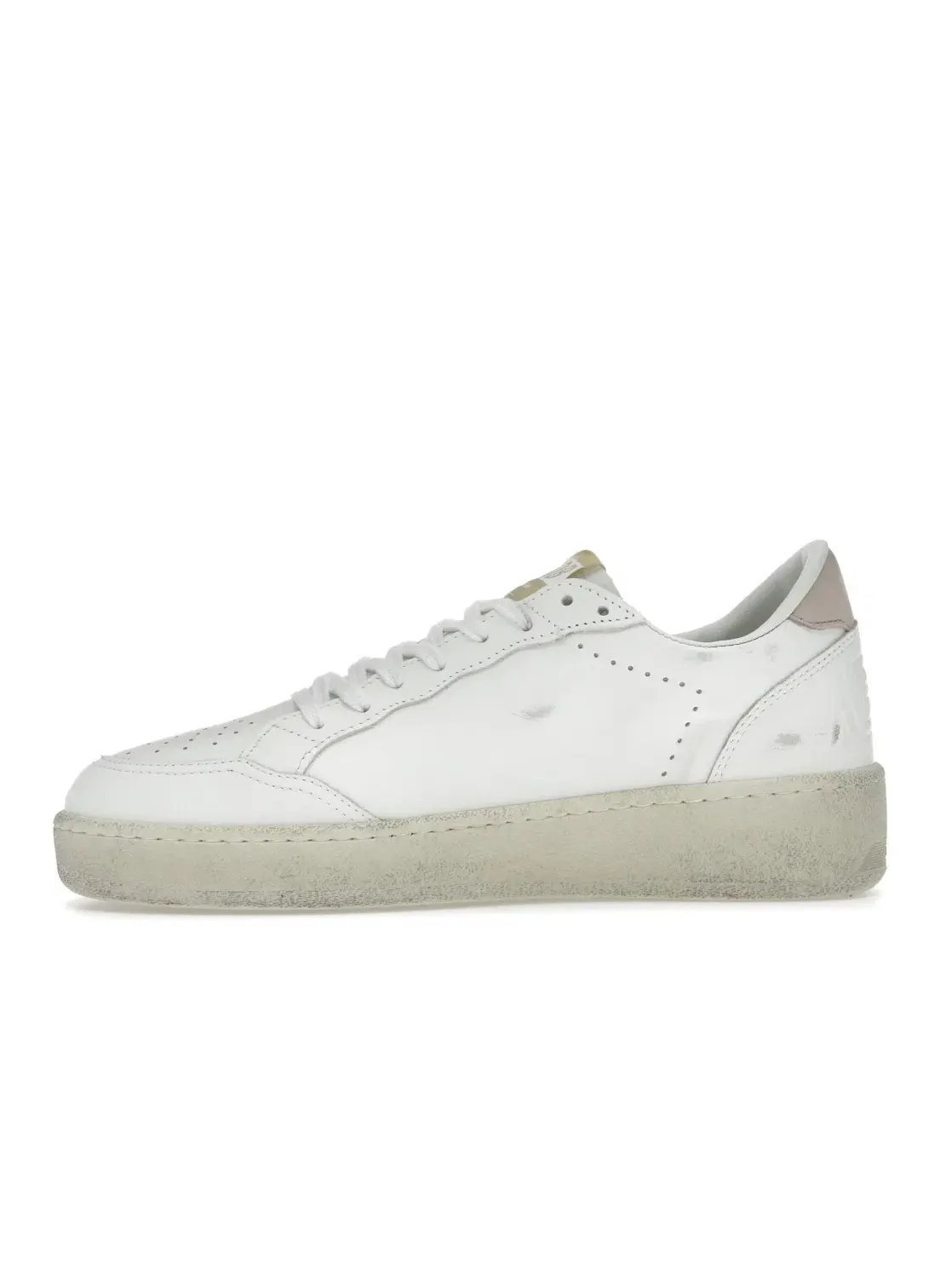 Женские кеды с перфорированным носком Golden Goose Ball Star 2 — изображение 3 из 4, белый/розовый