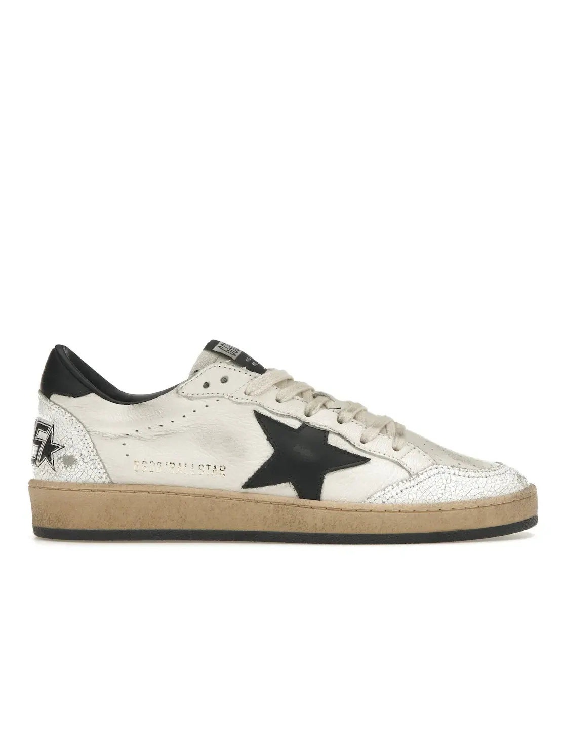 Мужские кроссовки с состаренным дизайном Golden Goose Ball-Star Low — изображение 1 из 4, белый/черный