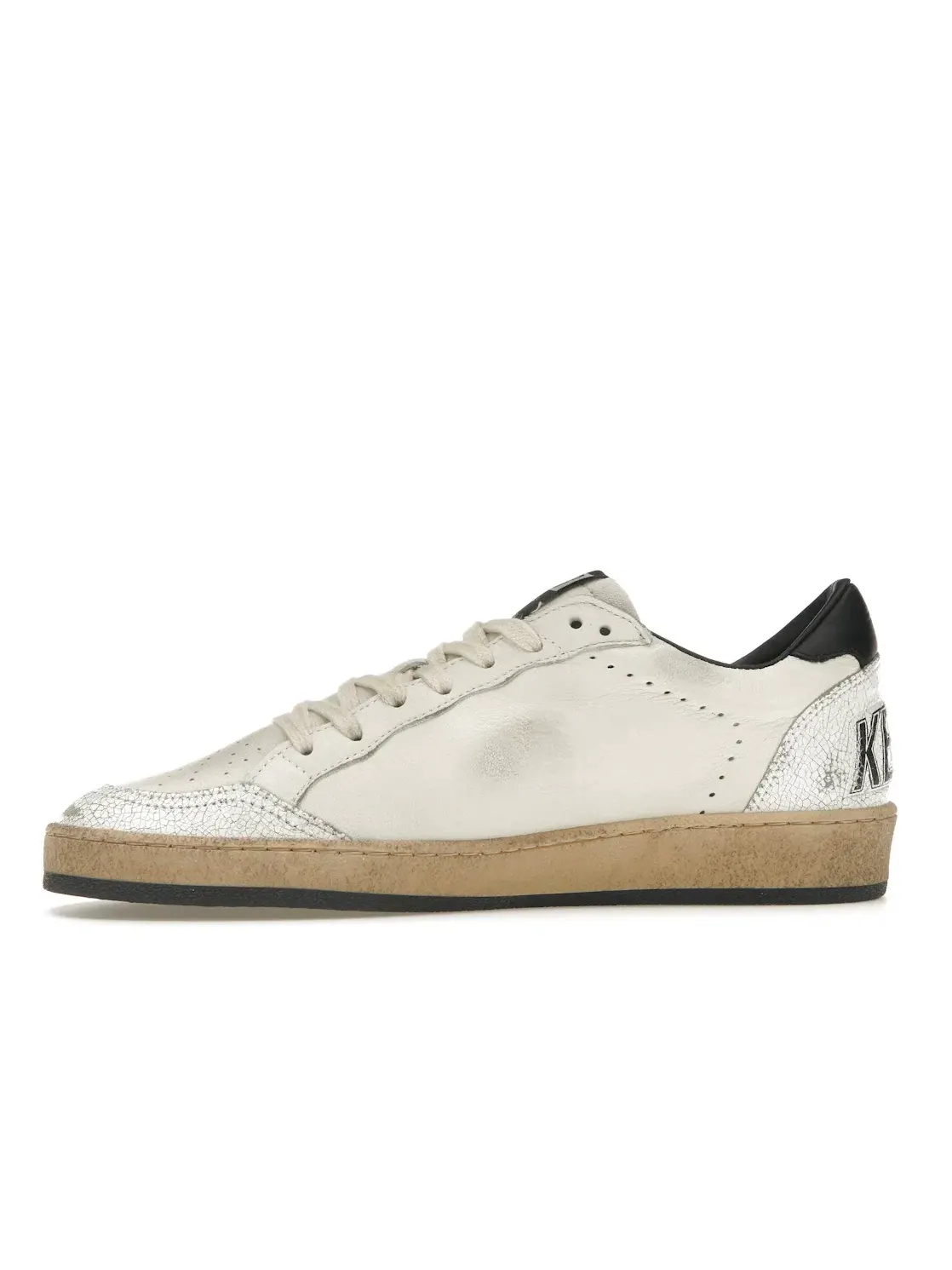 Мужские кроссовки с состаренным дизайном Golden Goose Ball-Star Low — изображение 3 из 4, белый/черный
