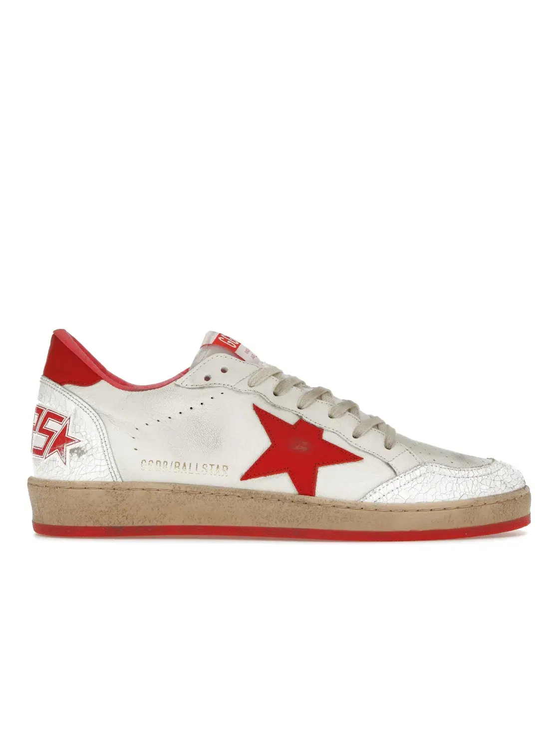Мужские кроссовки с низким верхом Golden Goose Ball-Star Low Golden Goose — изображение 1 из 4, белый/красный
