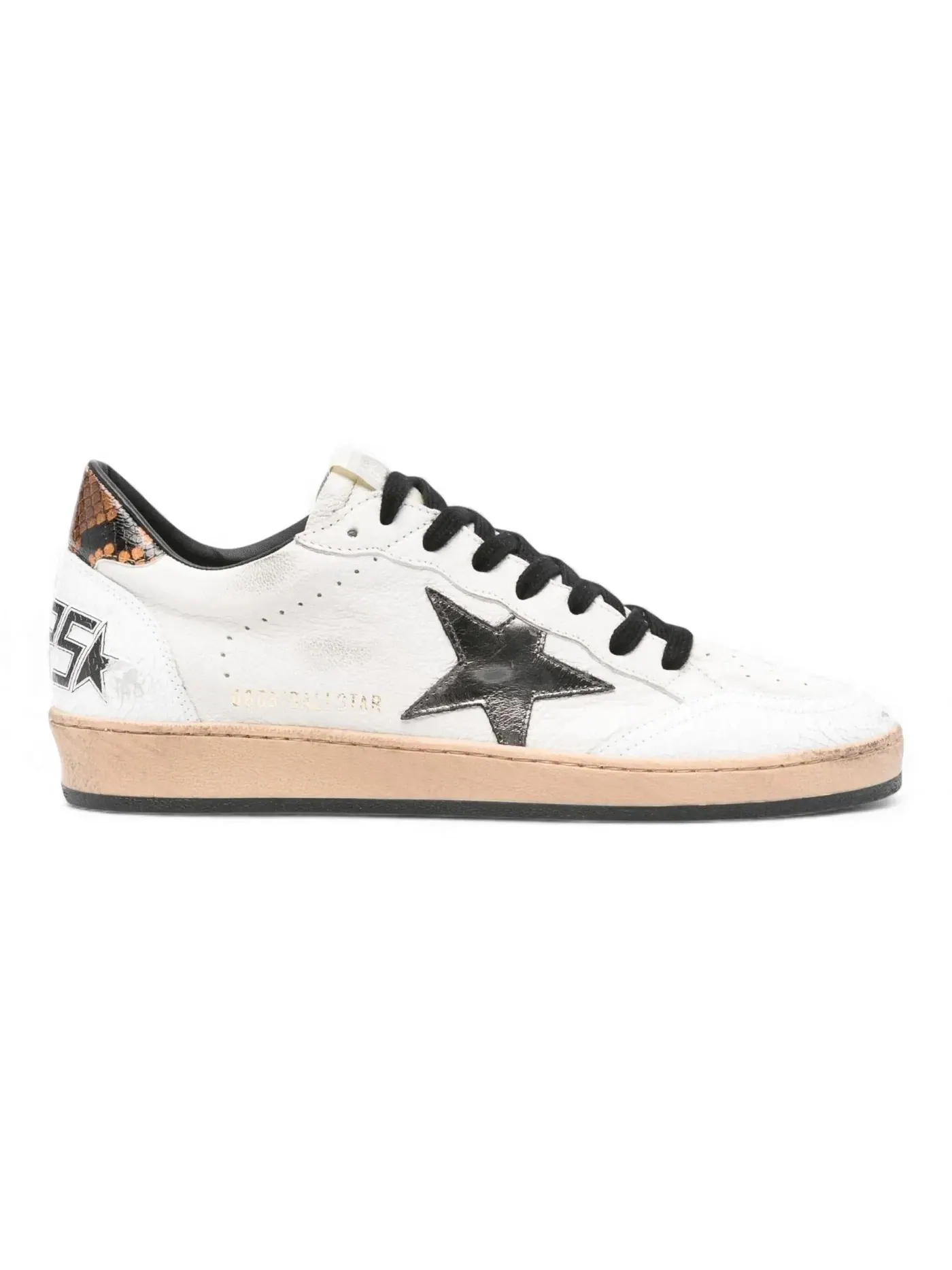Мужские кроссовки с кожаным верхом Golden Goose Ball-Star Low — изображение 1 из 1, белый/серебристый