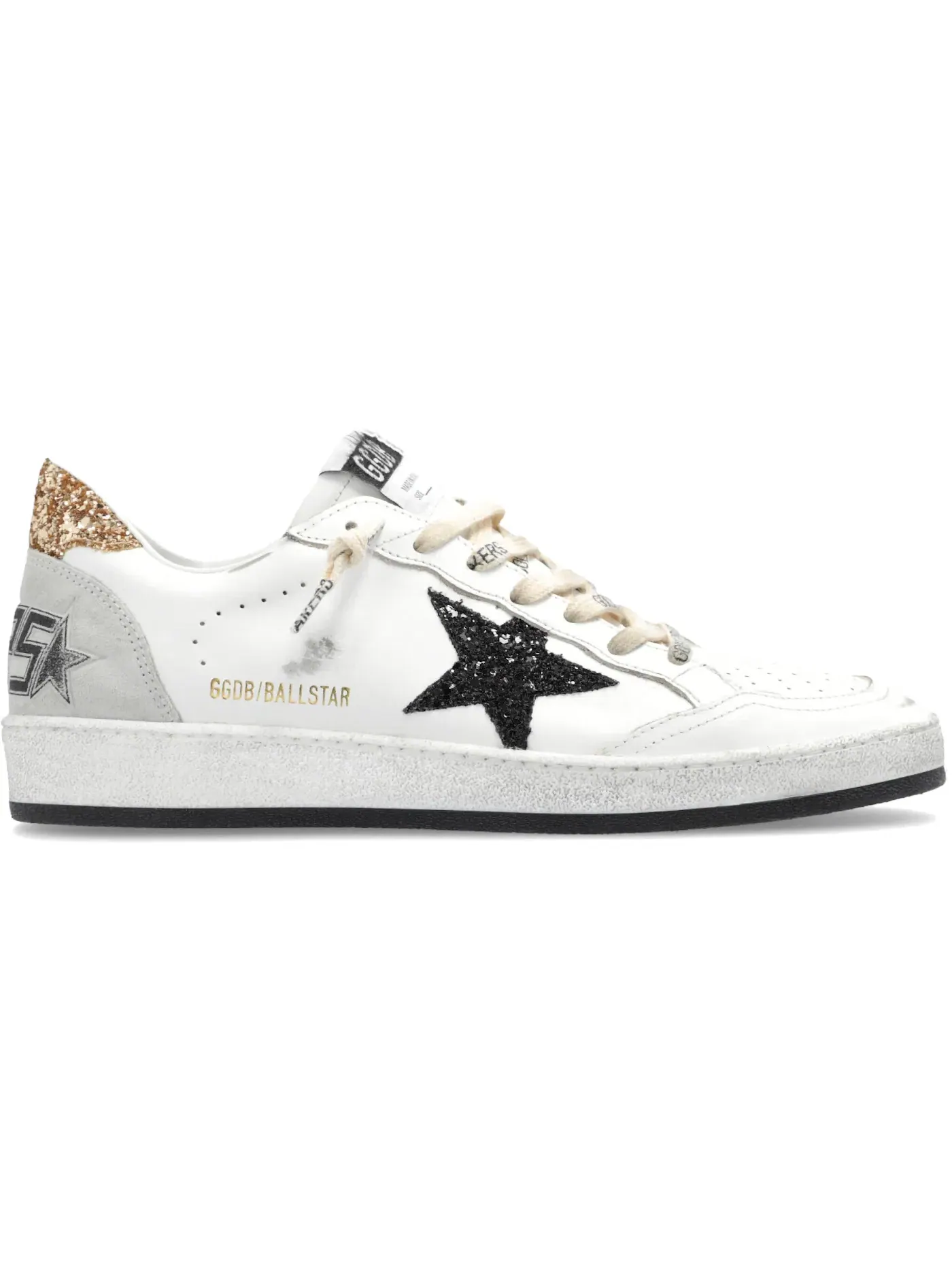 Женские кроссовки с принтом Golden Goose Ball Star — изображение 1 из 1, белый/черный/золотистый