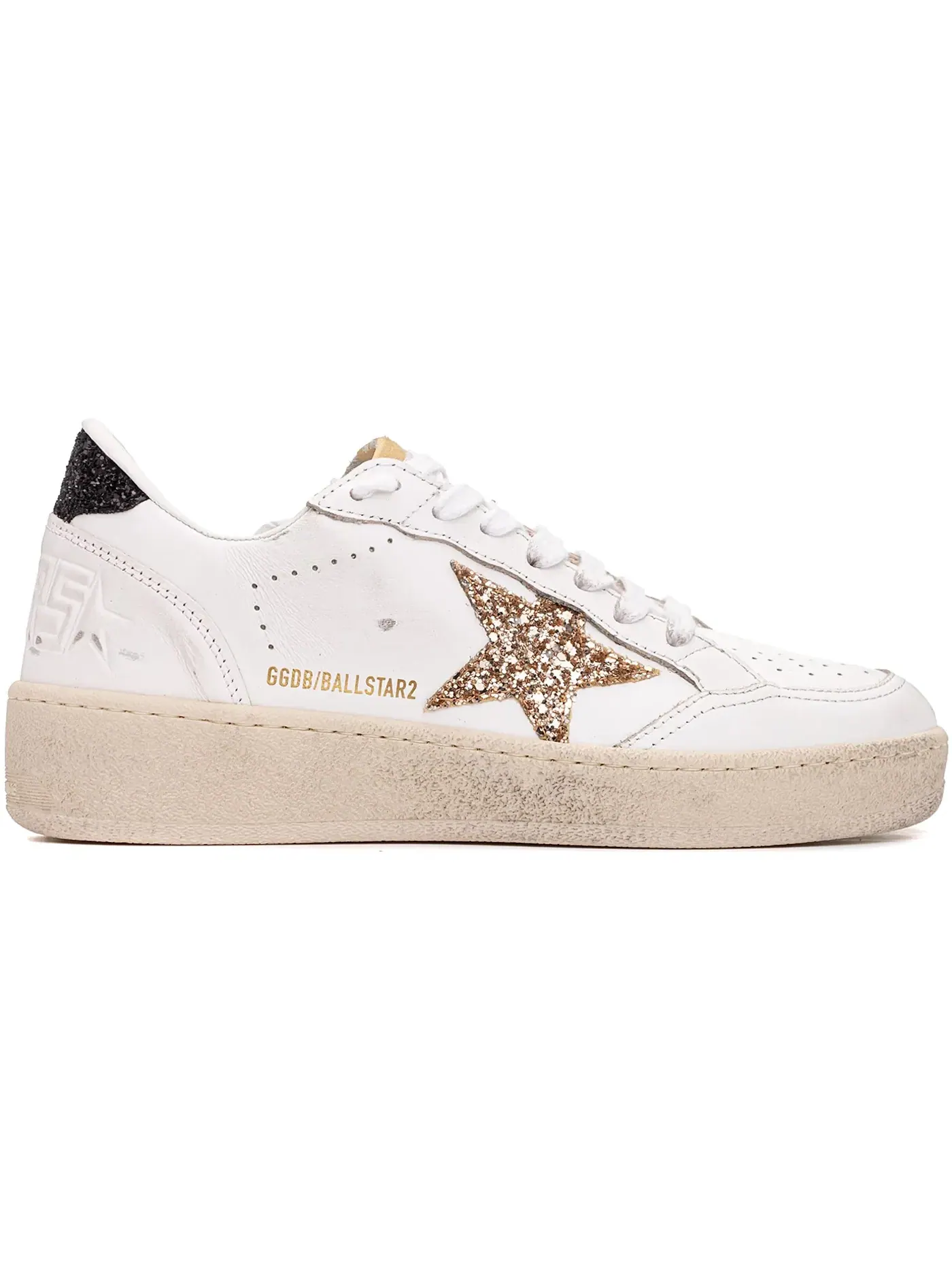 Женские кроссовки с пайетками Golden Goose Ball-Star — изображение 1 из 1, белый/золотистый/черный