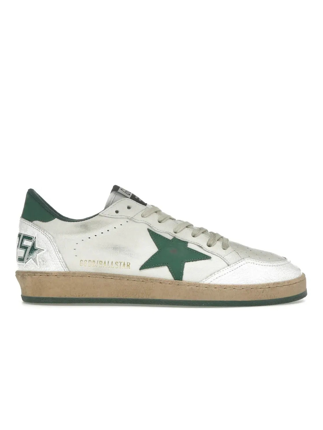 Мужские кроссовки с принтом Golden Goose Ball Star Golden Goose — изображение 1 из 4, белый/зеленый