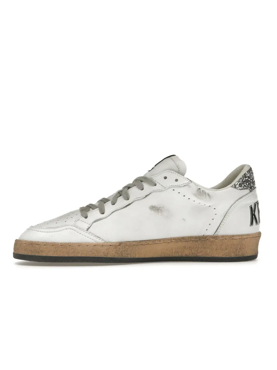 Женские кроссовки с блестками Golden Goose Ball Star — изображение 3 из 4, белый/серебристый