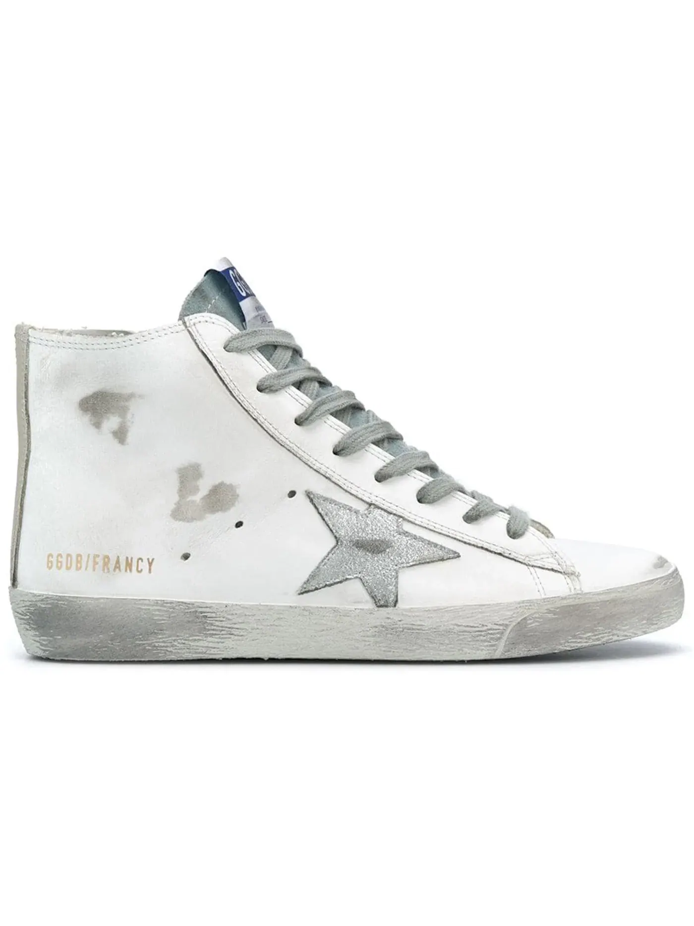 Женские кроссовки с серебряной звездой Golden Goose Francy Silver Star — изображение 1 из 1, белый/серебристый