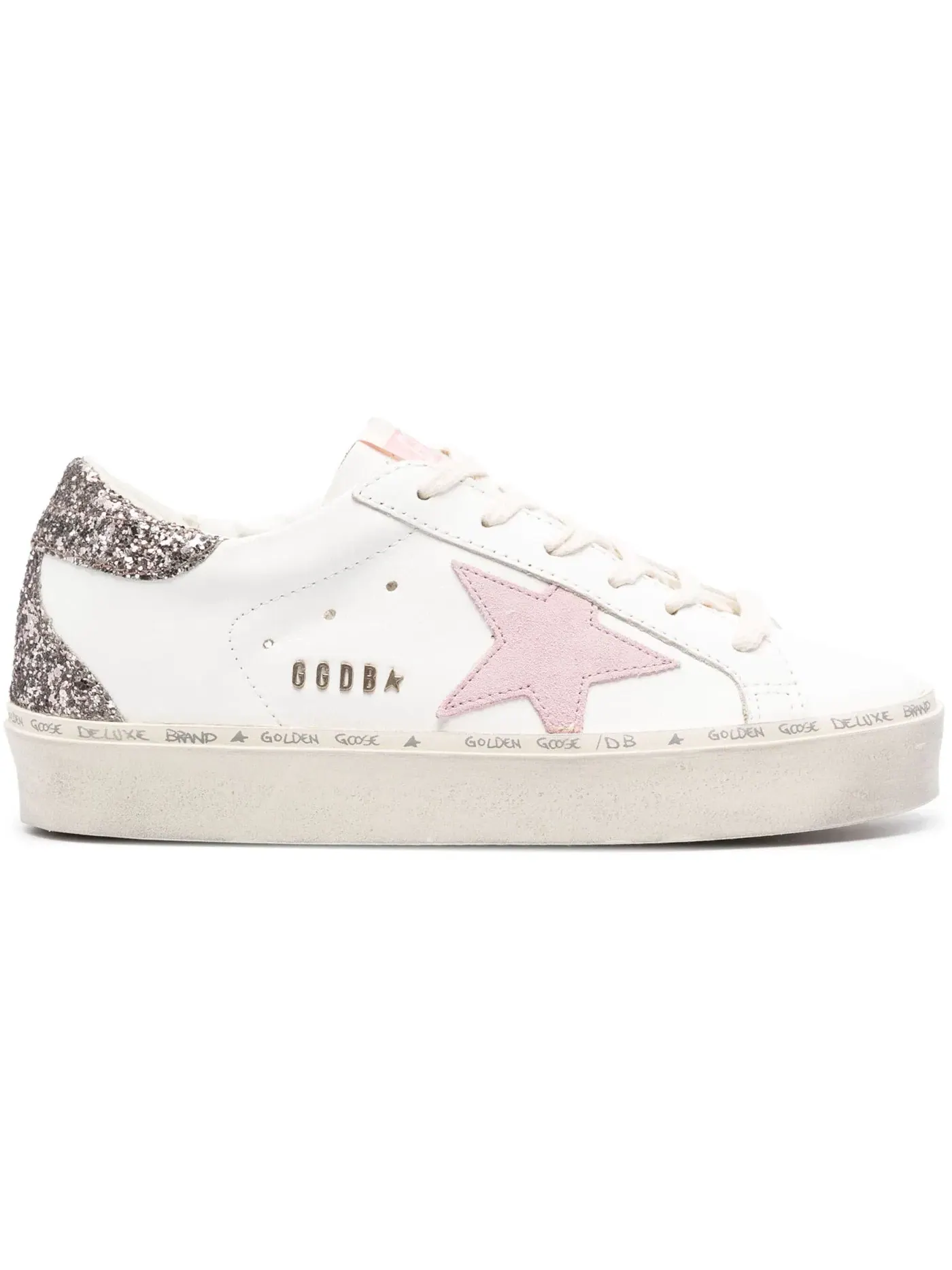 Женские кроссовки с блестками Golden Goose Hi Star — изображение 1 из 1, белый/розовый