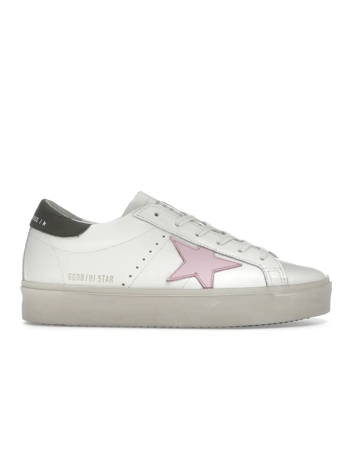 Женские кроссовки с блестками Golden Goose Hi Star — изображение 1 из 4, белый/розовый
