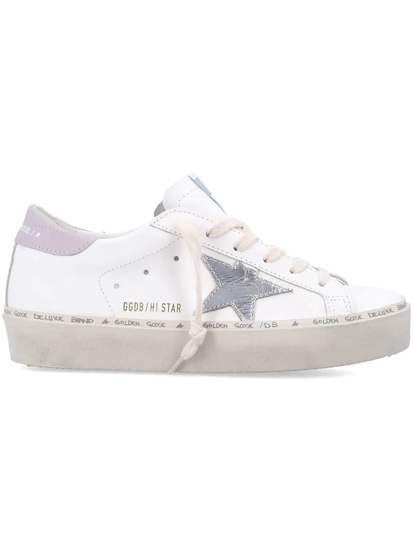 Женские кроссовки с пайетками Golden Goose Hi Star Golden Goose — изображение 1 из 1, белый/серебристый