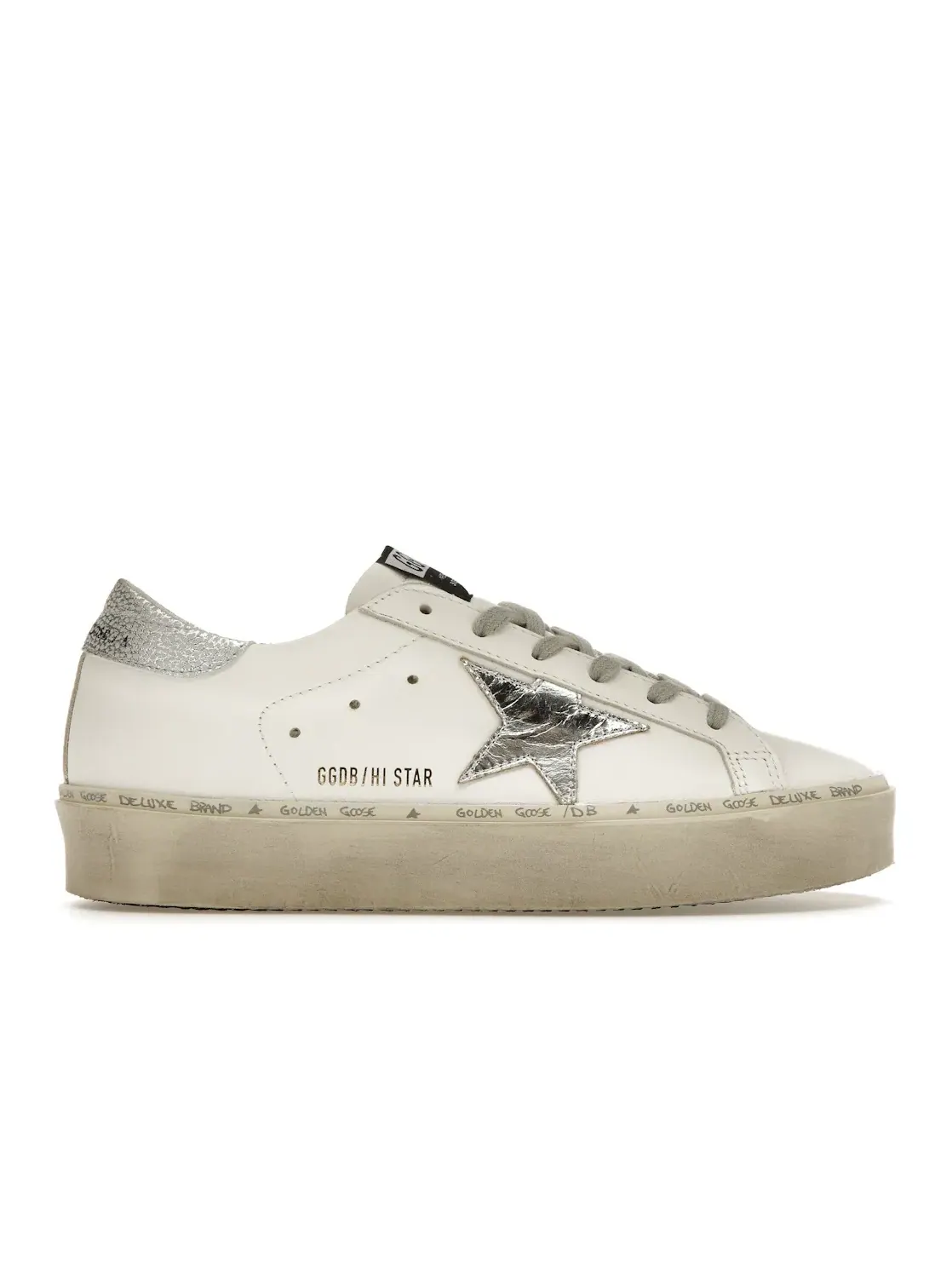 Женские кроссовки с декором Golden Goose Hi Star Golden Goose — изображение 1 из 4, белый/серебристый