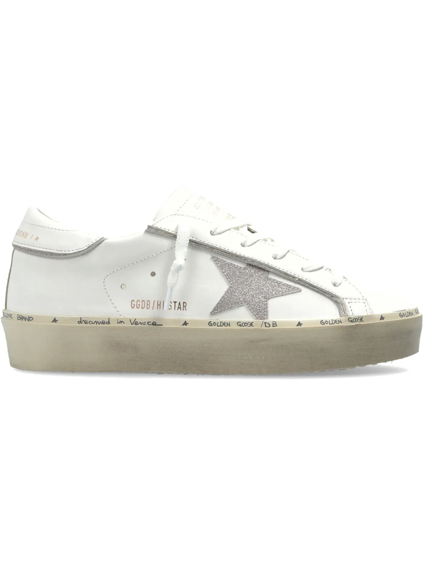 Женские кроссовки с декором Golden Goose Hi Star Golden Goose — изображение 1 из 1, белый/серебристый/-белый