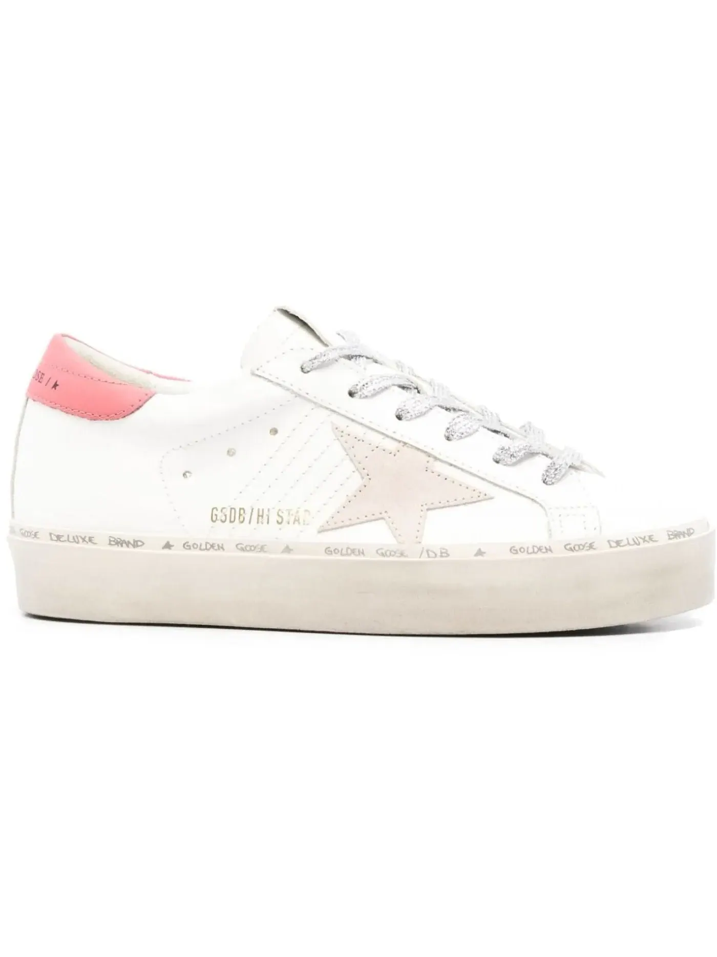 Женские кроссовки с декором Golden Goose Hi Star — изображение 1 из 1, белый//красный