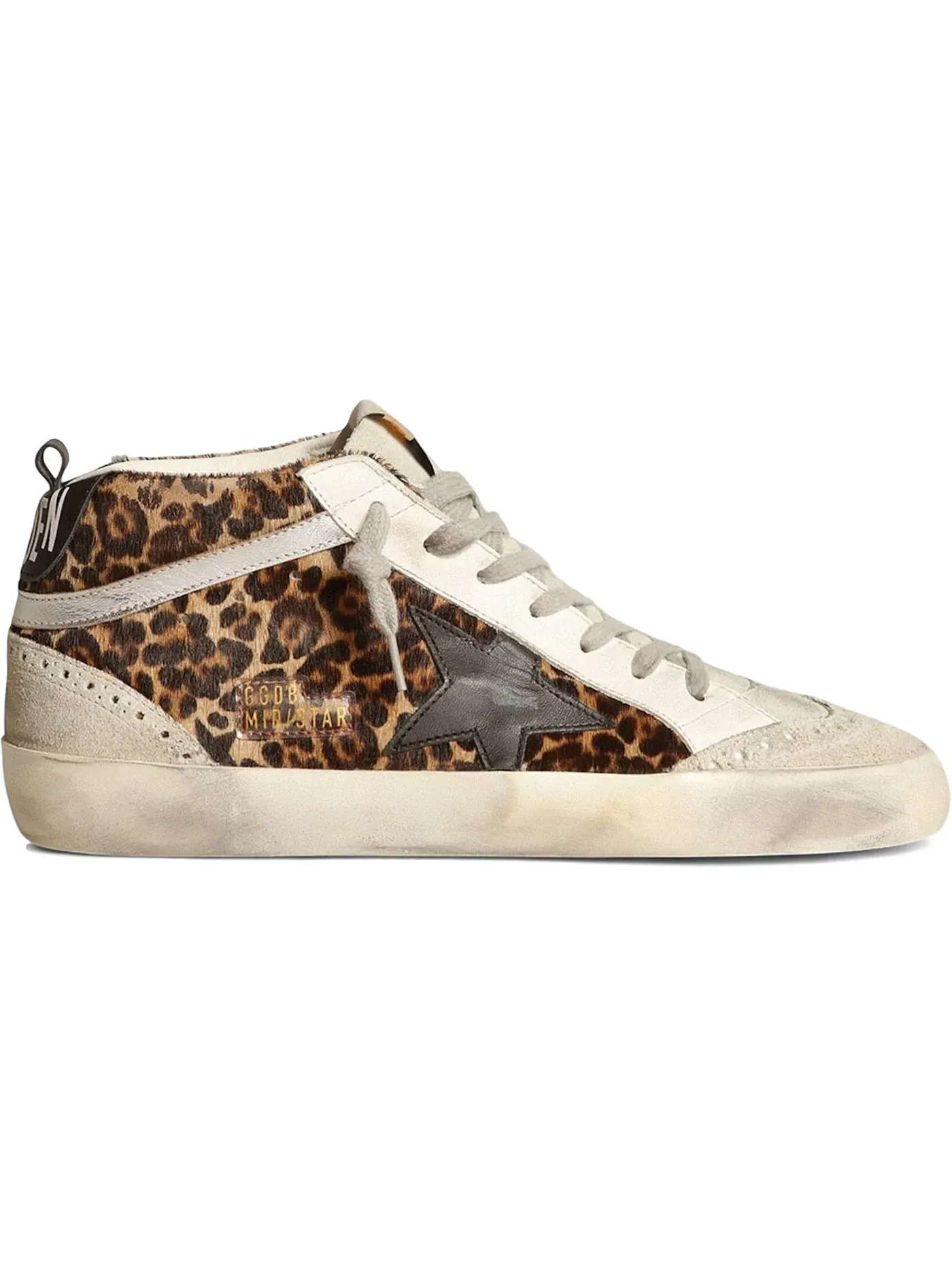 Женские кроссовки с леопардовым принтом Golden Goose Mid Star