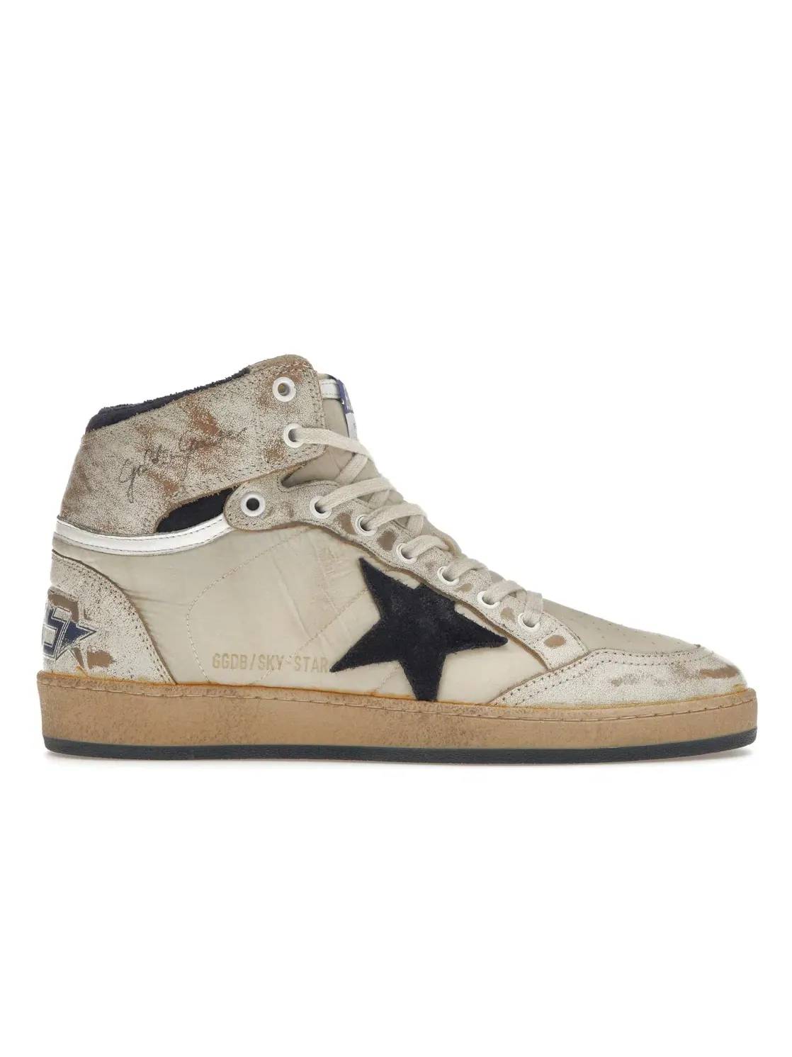 Мужские кроссовки с отделкой Golden Goose Sky-Star Golden Goose — изображение 1 из 4, белый/темный синий