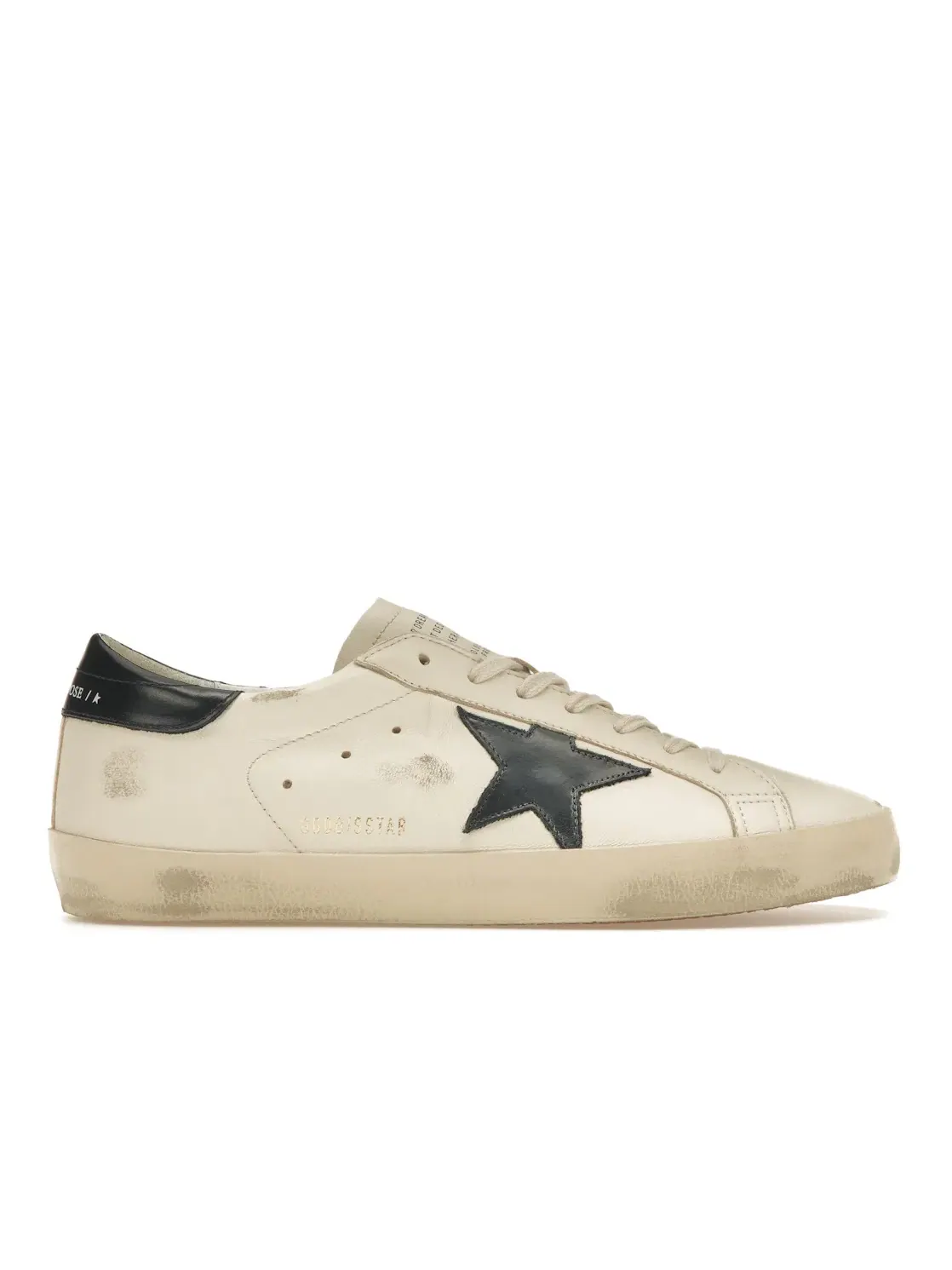 Мужские кроссовки с потертостями Golden Goose Super-Star — изображение 1 из 4, бежевый/синий