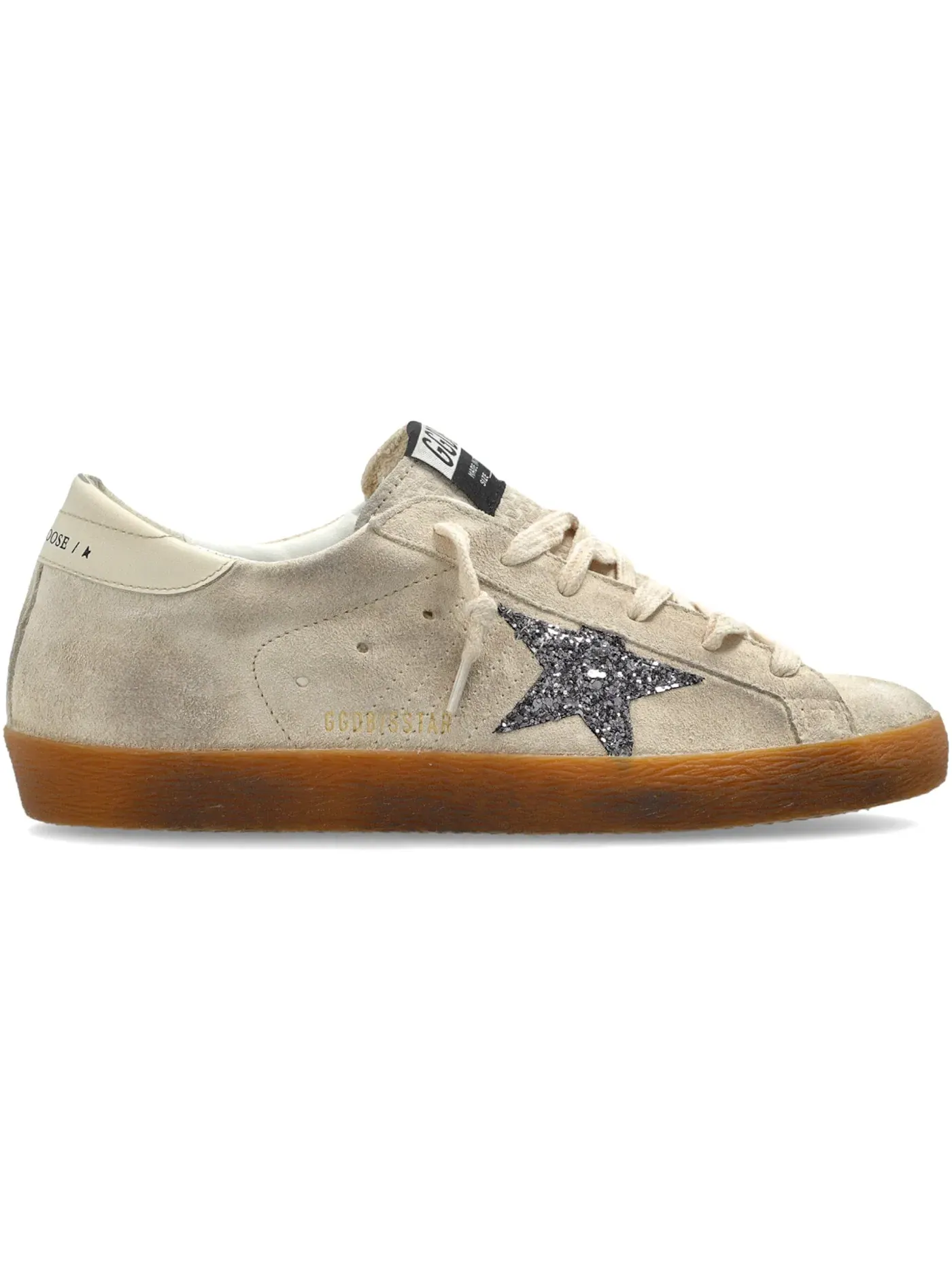 Женские кроссовки с блестками Golden Goose Super-Star — изображение 1 из 1, серый/серебристый