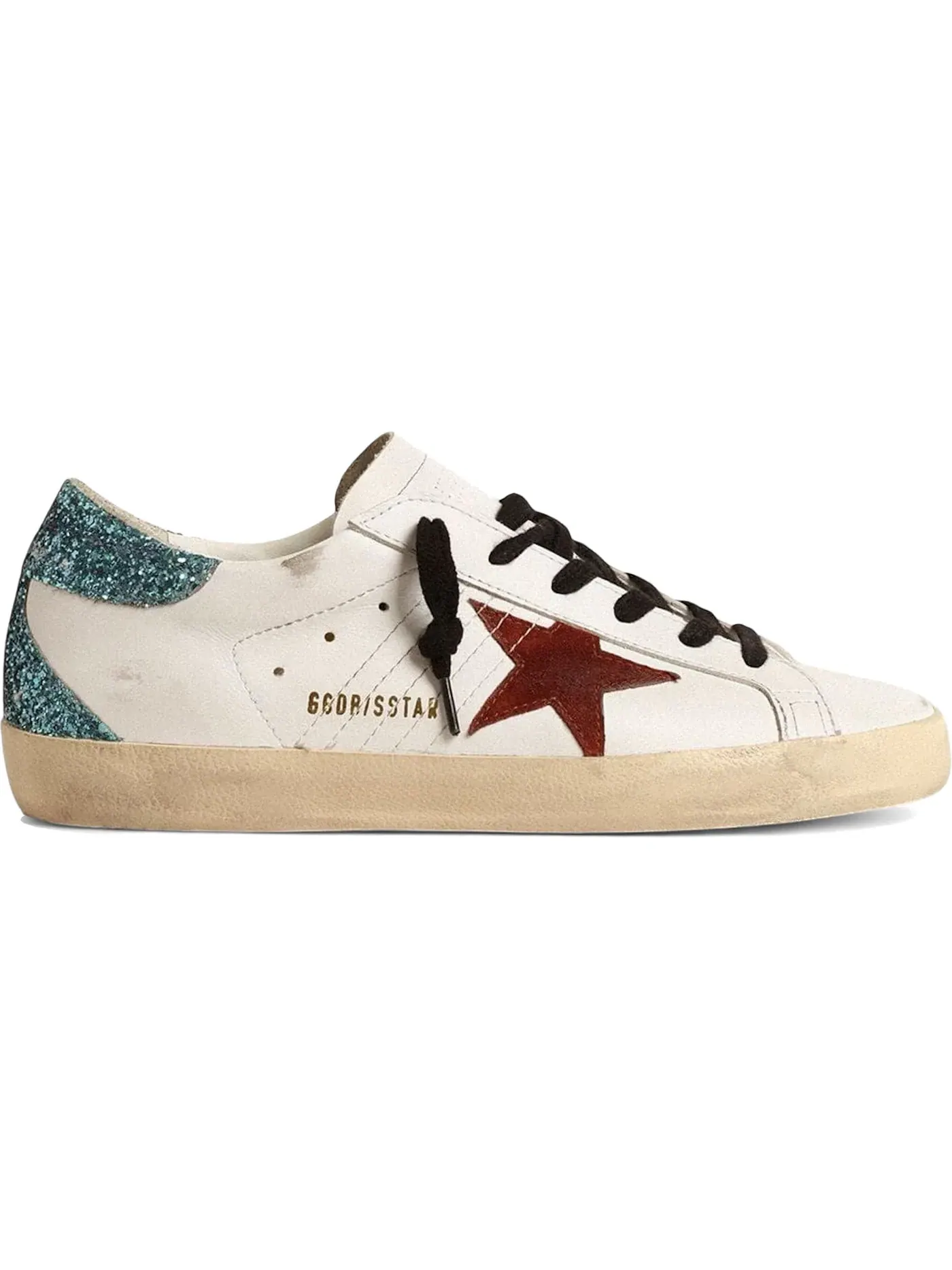 Женские кроссовки с блестящей пяткой Golden Goose Super-Star