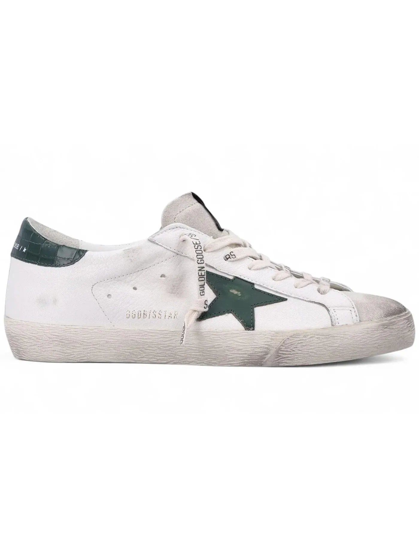 Мужские кроссовки с принтом Golden Goose Super-Star — изображение 1 из 1, белый/зеленый