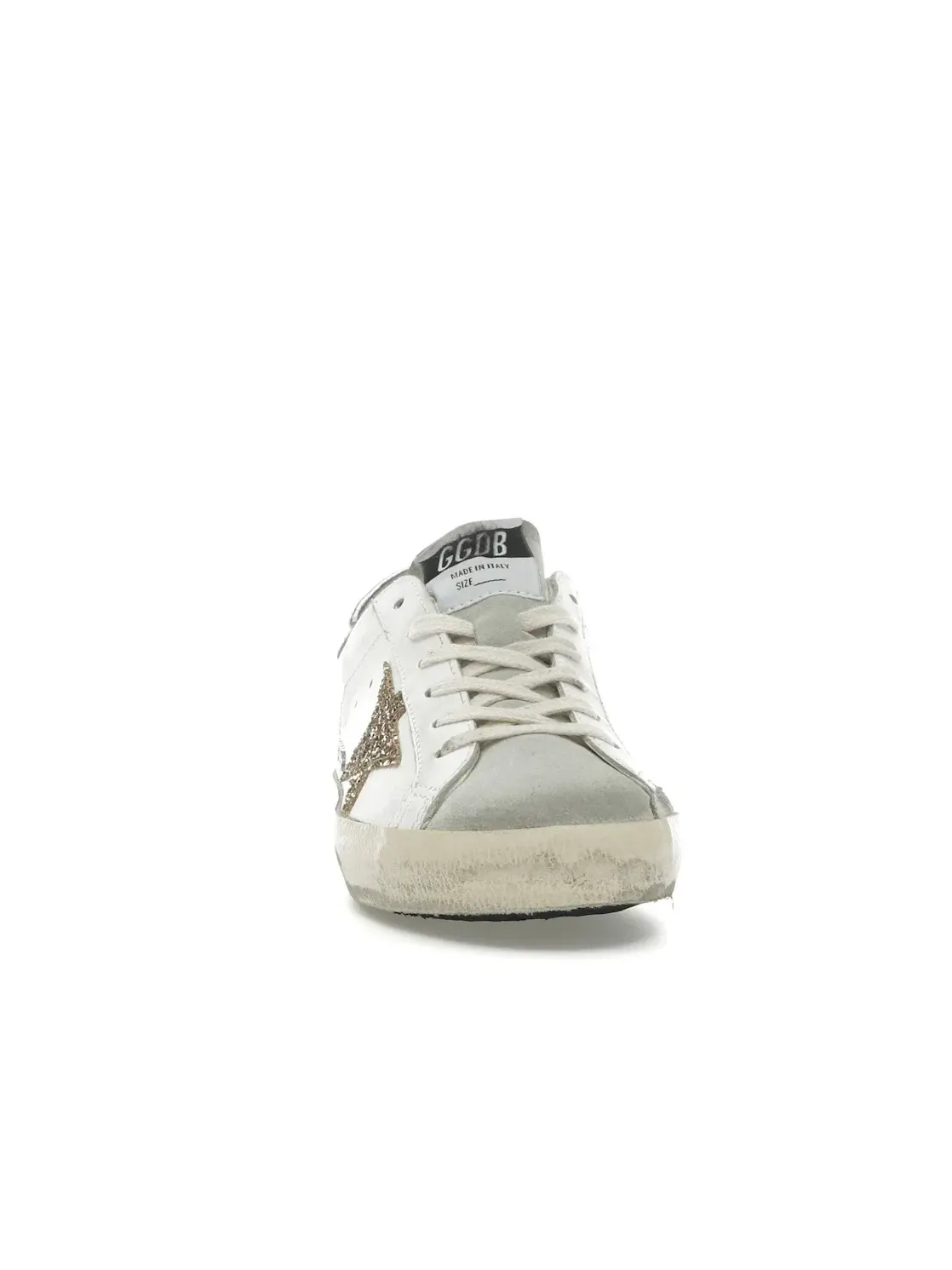 Женские кроссовки с блестками Golden Goose Super-Star — изображение 2 из 4, белый/серый/золотистый