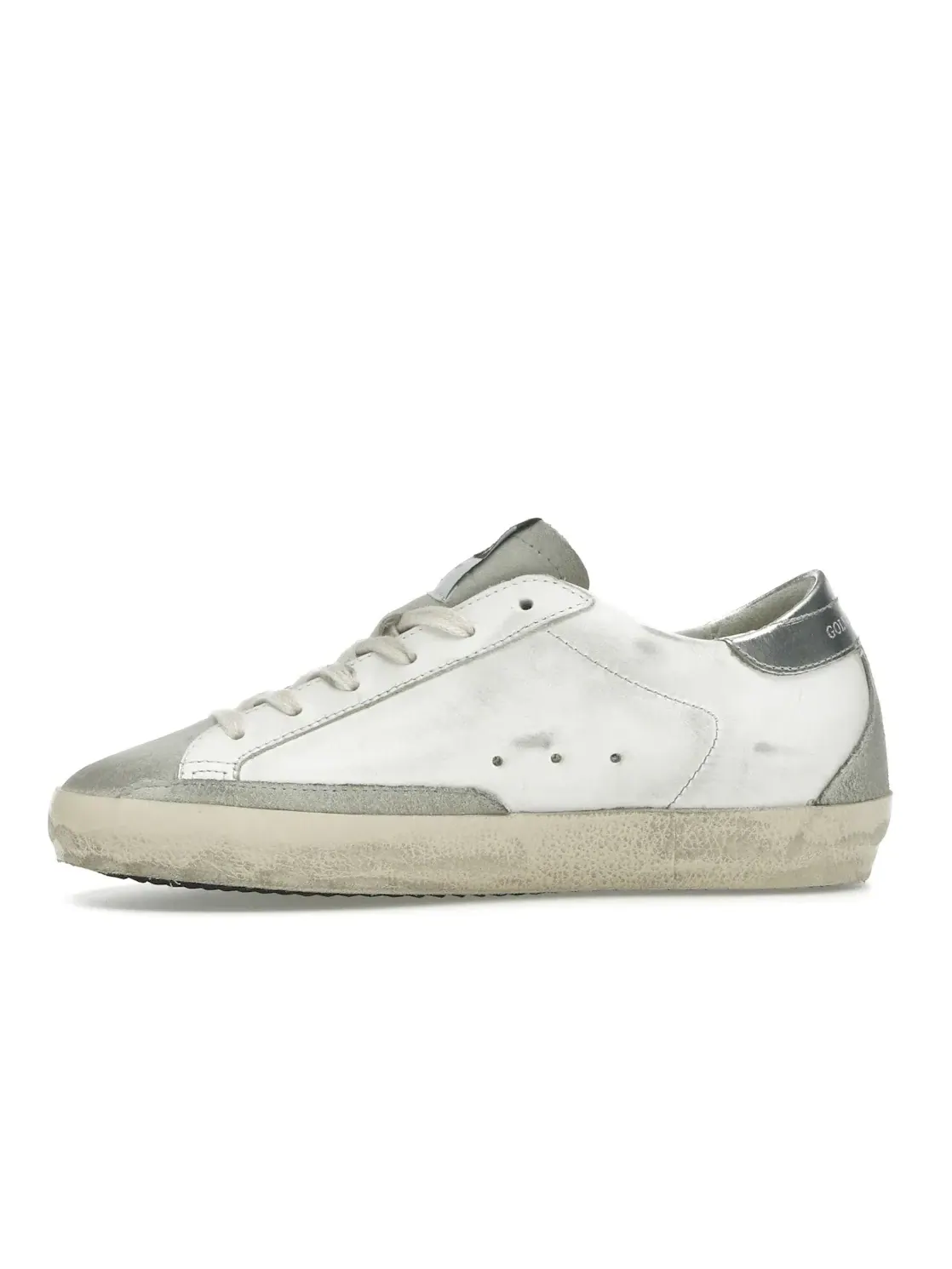 Женские кроссовки с блестками Golden Goose Super-Star — изображение 3 из 4, белый/серый/золотистый