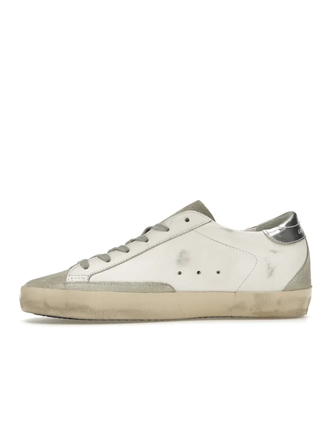 Женские кроссовки с декором Golden Goose Super-Star — изображение 3 из 4, белый розовый